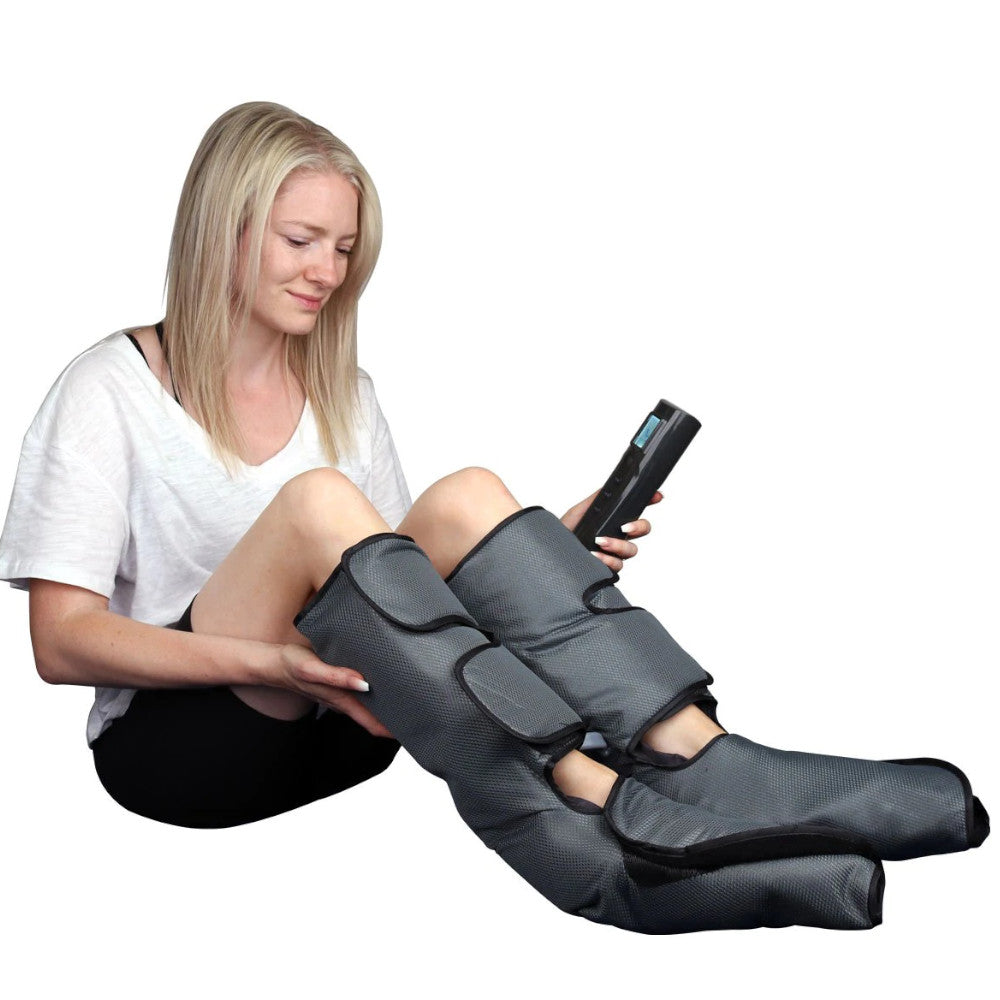 RELAXUS Calf & Foot Compression Massager for Pain Relief & Circulation - Electric Leg Massager for Muscle Recovery, Relaxation & Swelling - Perfect for Athletes, Office Workers & Travelers