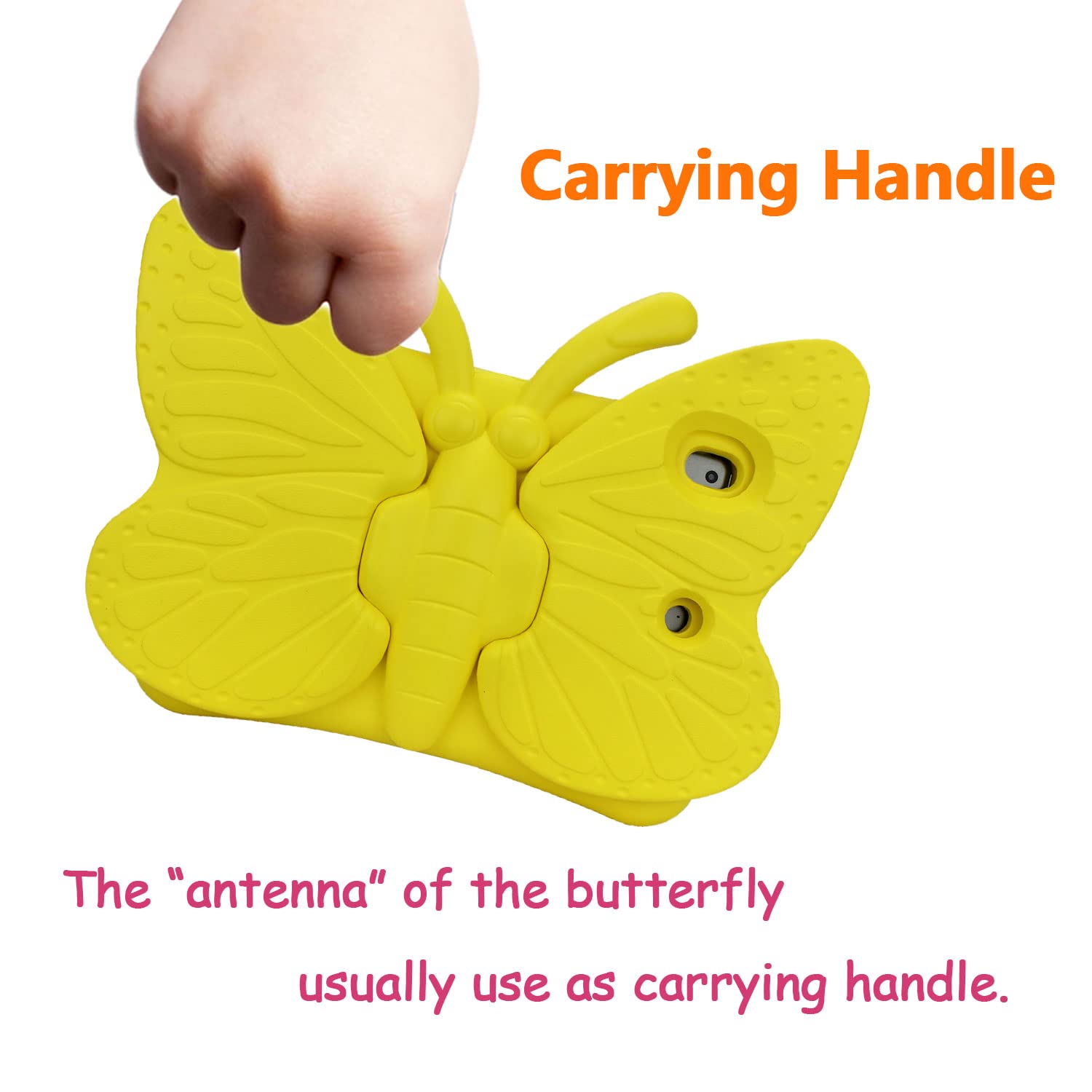 Shockproof Cute Butterfly EVA Foam iPad Case for Kids - Compatible with iPad 9th/8th/7th Gen (2021/2020/2019) & iPad Air 3/Pro 10.5