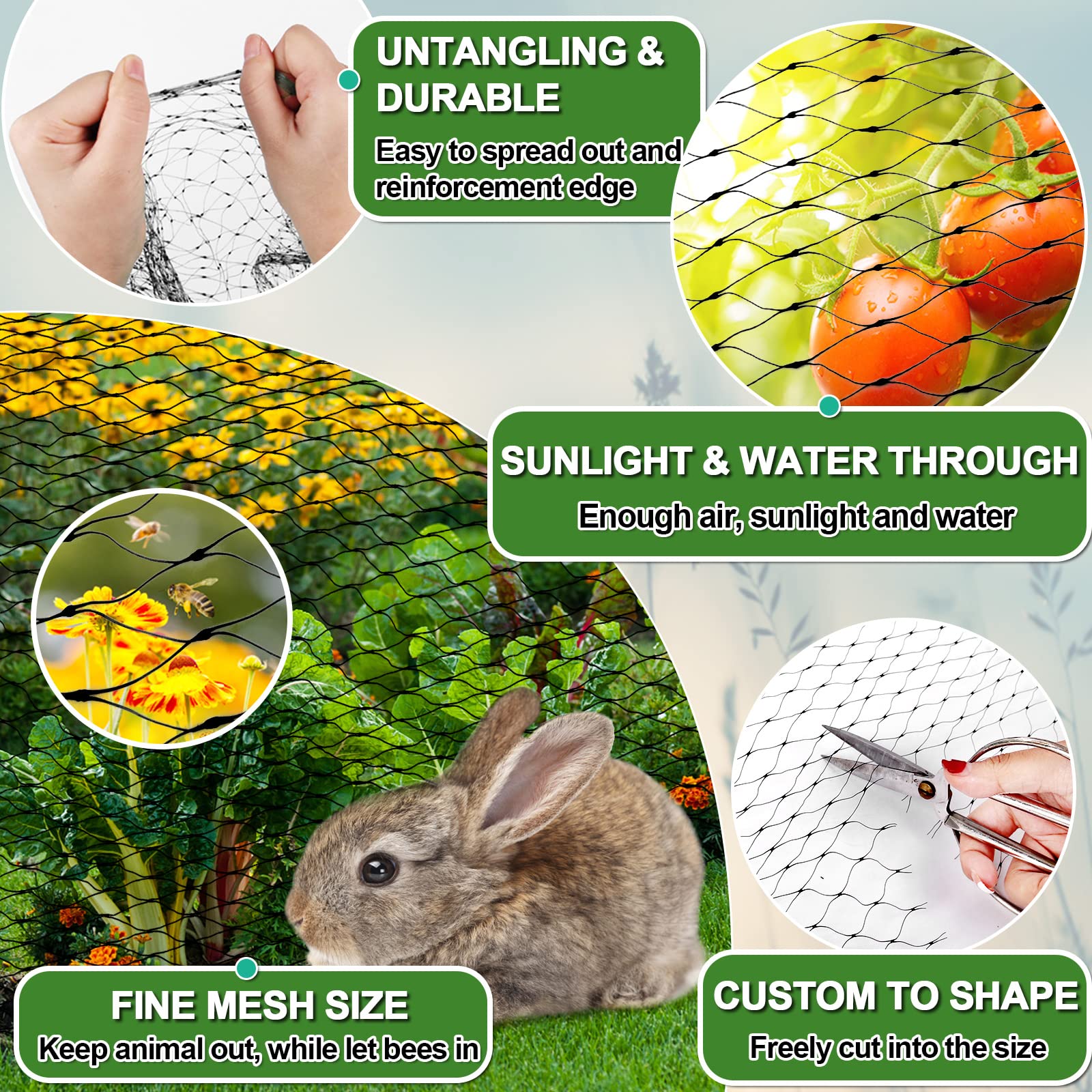 13x32FT Garden Netting with 0.8