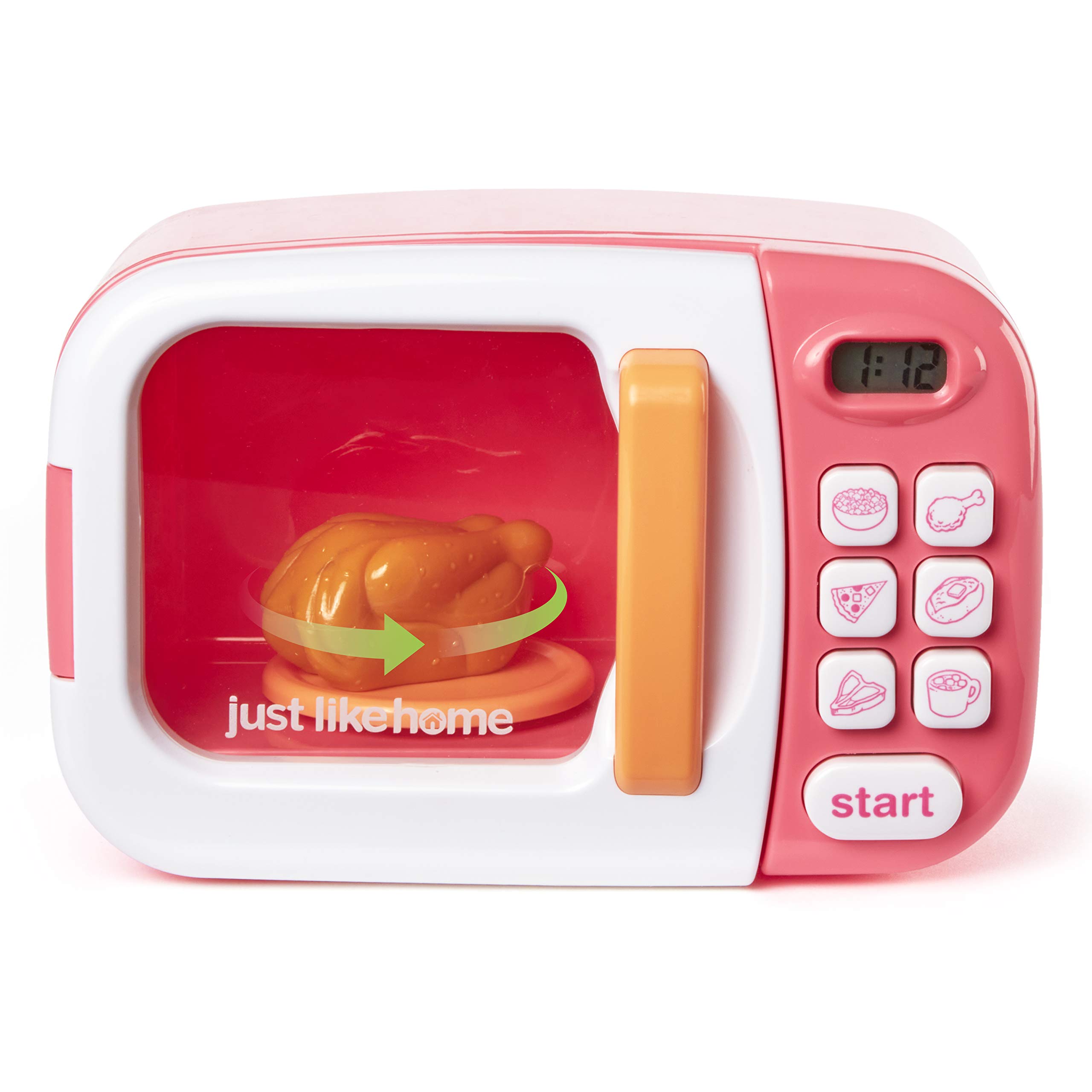Just Like Home Pink Microwave - Compact & Stylish Countertop Appliance for Small Kitchens, Dorms, Offices | Model 5F6409E | Perfect for Quick Meals, Reheating & Popcorn