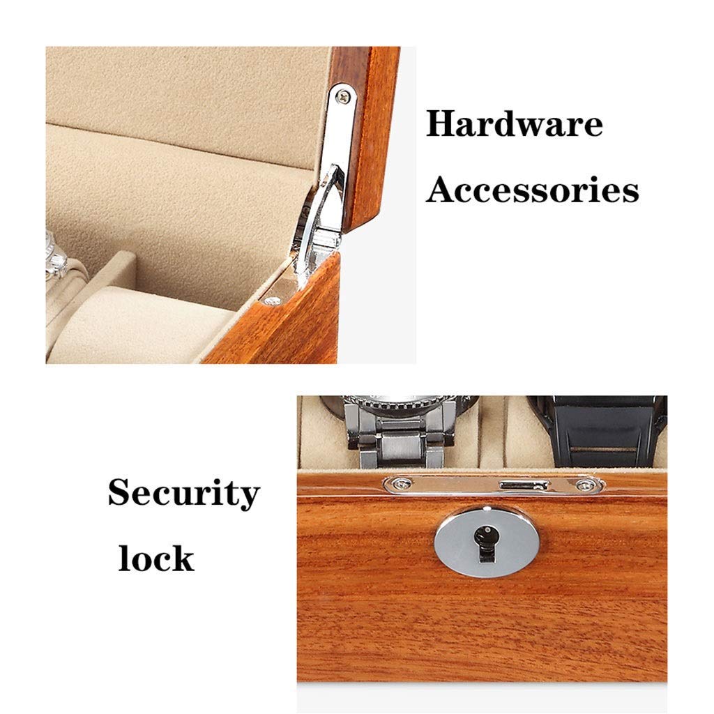 Premium Rosewood Watch Storage Box - Large 6/12 Compartment Display Case with Lock for Men's Wristwatches & Smartwatches | Elegant Watch Organizer for Home, Office, or Travel Use