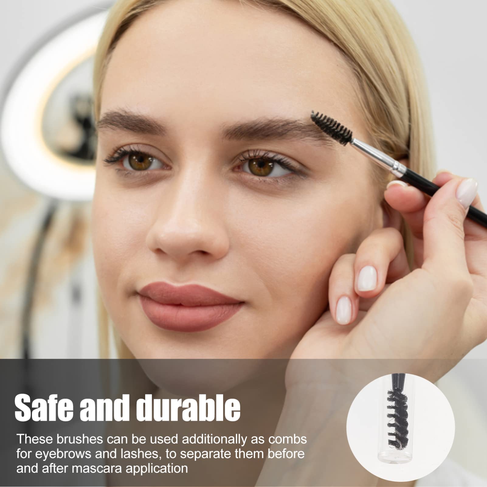 Beavorty 6-Piece Eyebrow Grooming Kit - Multifunctional Eyebrow Brush, Mascara Wands & Travel-Friendly Cosmetic Tools with Caps for Perfect Eyebrows & Lashes | Ideal for Travel, Lash Extensions & Everyday Makeup Routine