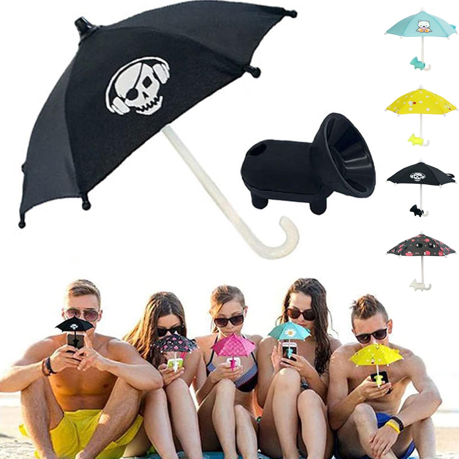 NORK Phone Umbrella Suction Cup Stand - Anti-Glare Sun Visor & Sun Shade Cover for Cell Phones - Piggy Design Phone Holder for Outdoor Use, Beach, Poolside, and Picnics