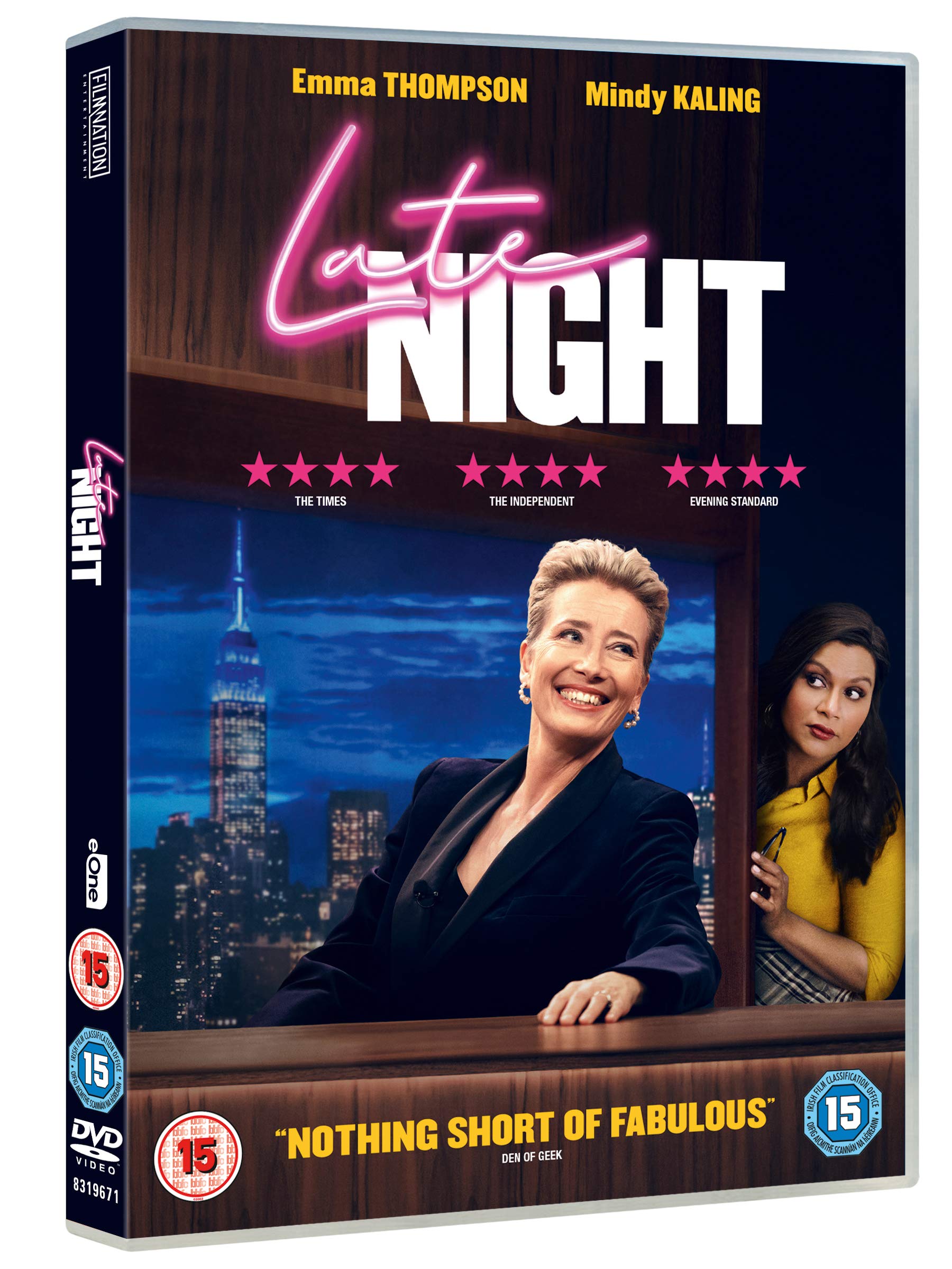 Late Night (2019) DVD - Comedy Movie with Emma Thompson & Mindy Kaling - Perfect for Movie Nights & Comedy Lovers