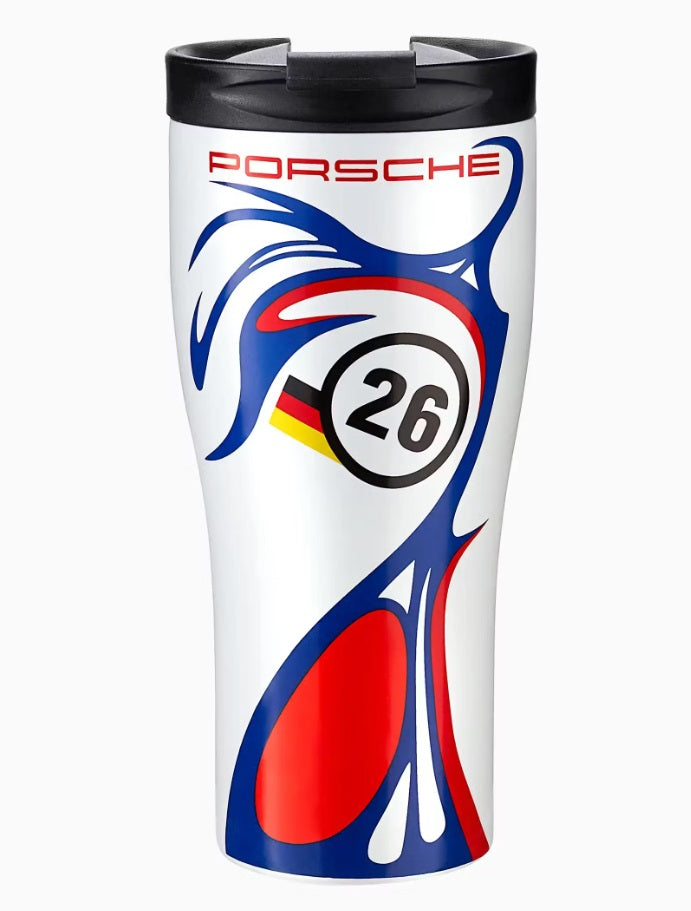 Porsche GT1 Travel Mug - Insulated Stainless Steel Coffee Cup with Lid - Perfect for Commuting, Office & Outdoor Adventures