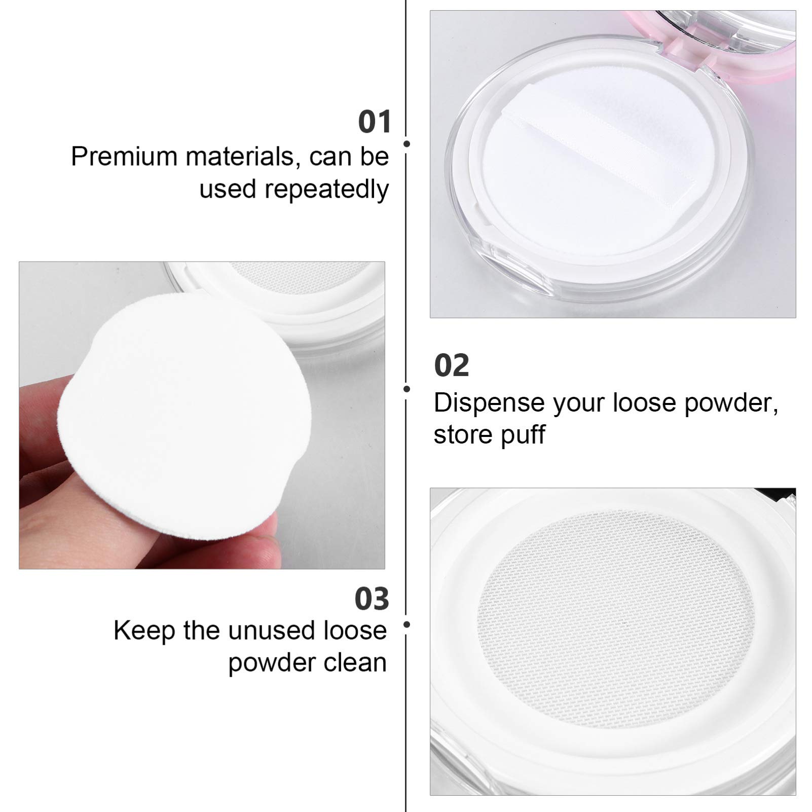 2pcs Travel-Sized Loose Powder Box - Portable 5g Powder Case for Makeup On-The-Go | Compact Powder Container for Touch-Ups, Gym Bag & Airplane Carry-On
