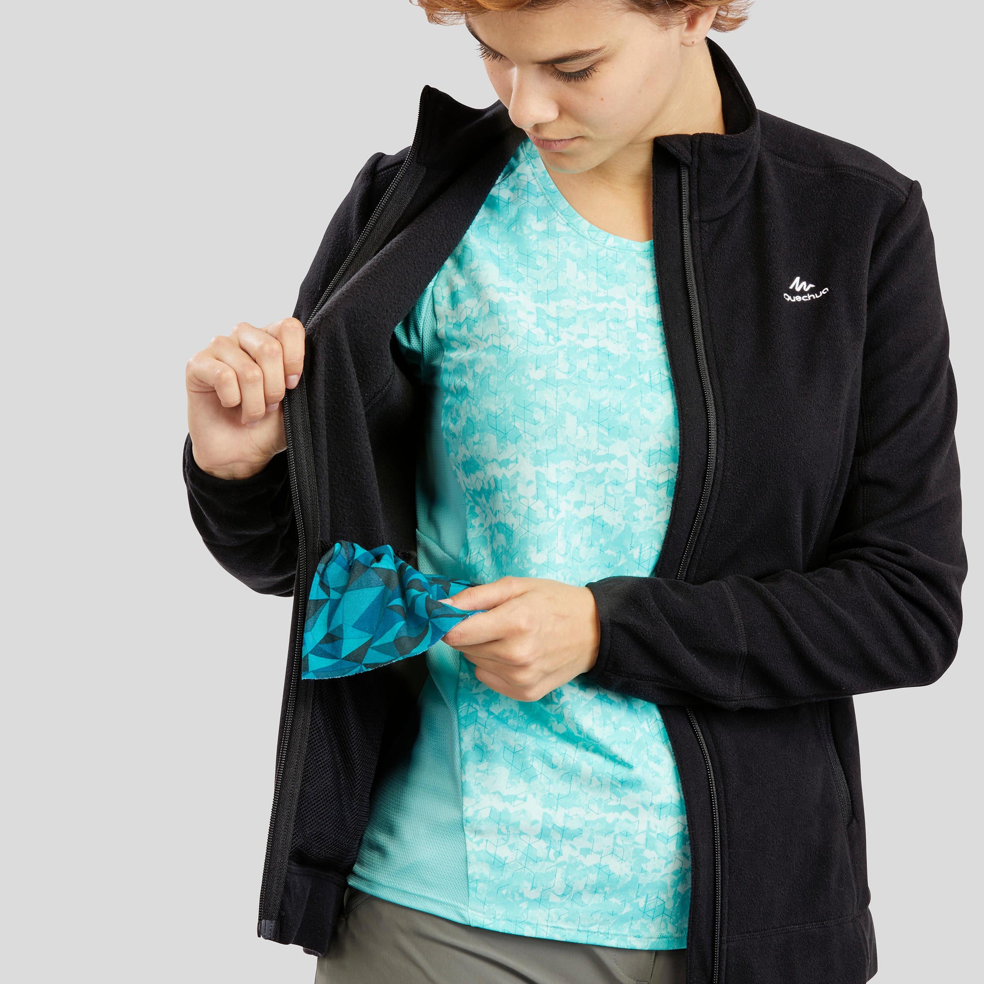Quechua Women's MH120 Fleece Jacket - Warm Winter Outdoor Jacket for Hiking, Camping & Casual Wear