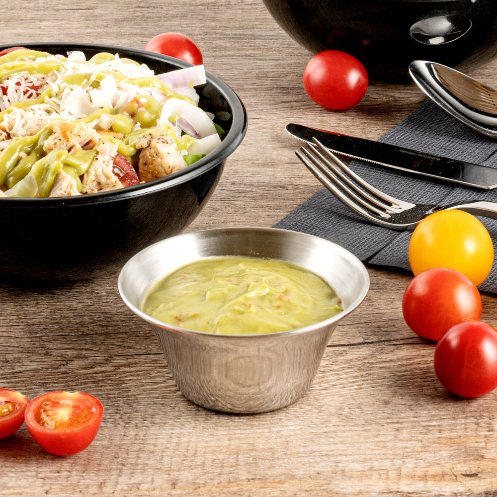6 oz Stainless Steel Condiment Cups - Set of 10 (3.75