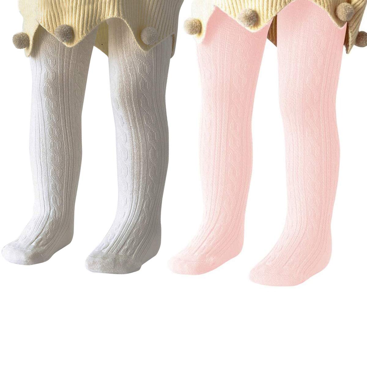 Century Star Baby Tights for Girls - Soft Cotton Infant Leggings, Toddler Solid Knit Socks & Warm Stockings - Newborn Pants for Everyday Wear, Playtime & Winter Outfits