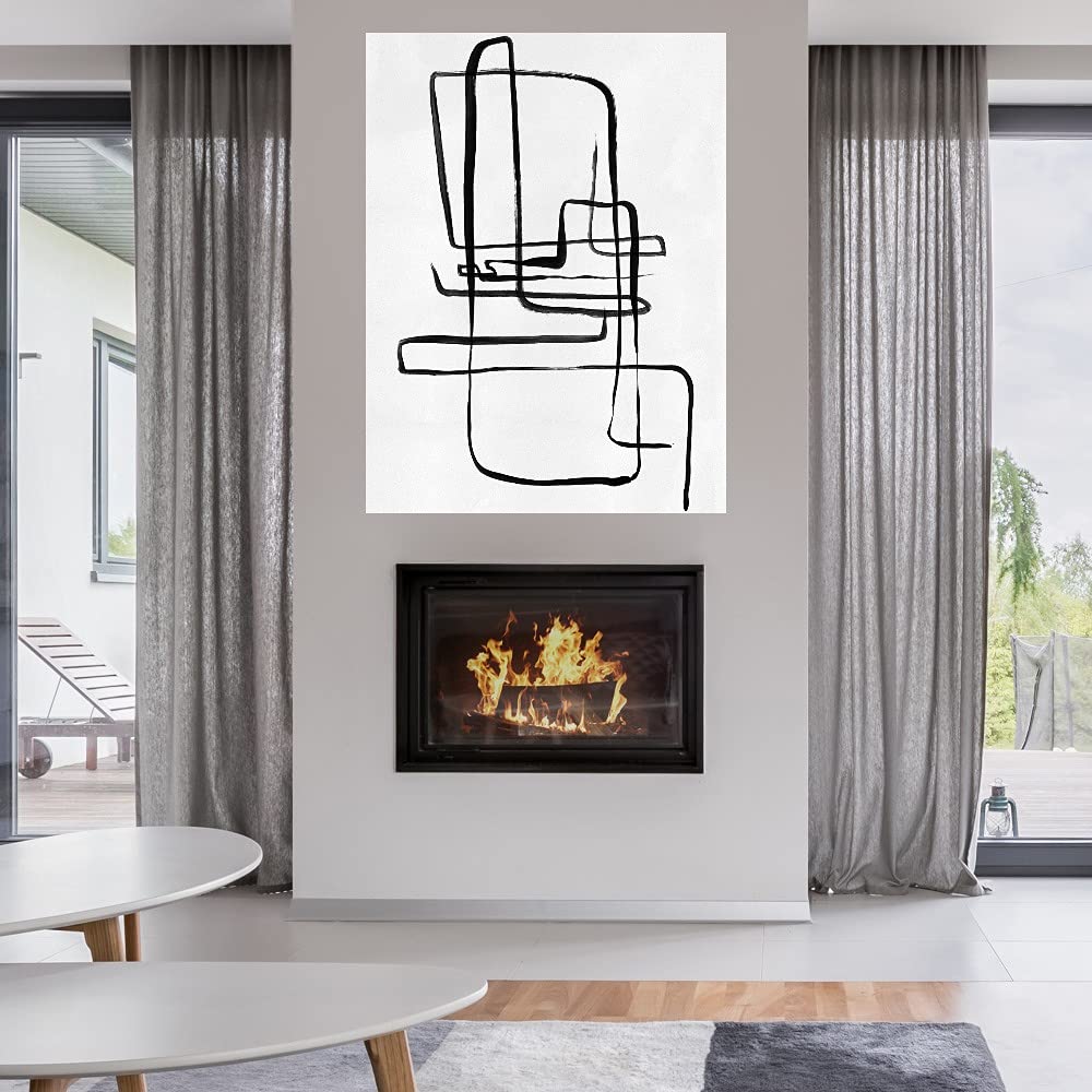 Fine Art Canvas Scribbles II Abstract Wall Art Painting - Modern Canvas Wall Decor for Living Room, Bedroom, Office & More - Ready to Hang 24x32 Inches - Perfect for Home Decor, Gifts & Interior Design