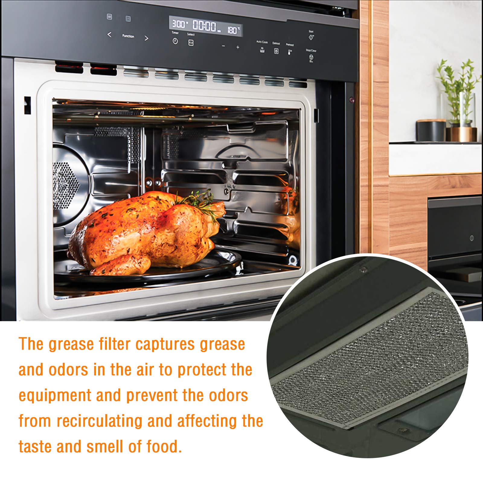 Beaquicy WB06X10596 Microwave Grease Filter - Aluminum Mesh Replacement for GE Microwaves - Compatible with AP3792368 & PS952418 (2-Pack) - Perfect for Kitchen Ventilation & Microwave Maintenance
