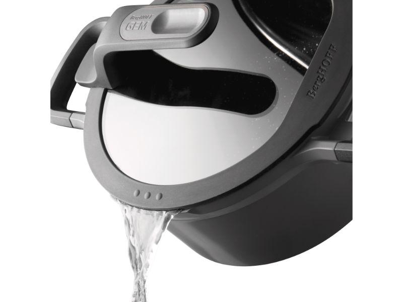 BergHOFF GEM 8 Stay Cool Covered Stockpot 3 Quart (2.8L) - Grey Nonstick Saucepan with Cool-Touch Handles for Safe Cooking - Perfect for Soups, Stews & Pasta | Stovetop & Oven Safe