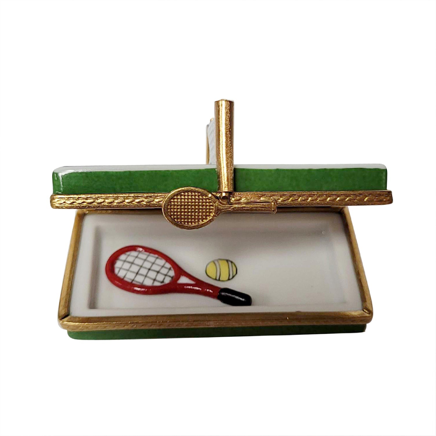 Premium Limoges Porcelain Tennis Court Figurine - Elegant Collectible for Tennis Lovers & Home Decor | Perfect Gift for Players, Coaches & Sports Enthusiasts