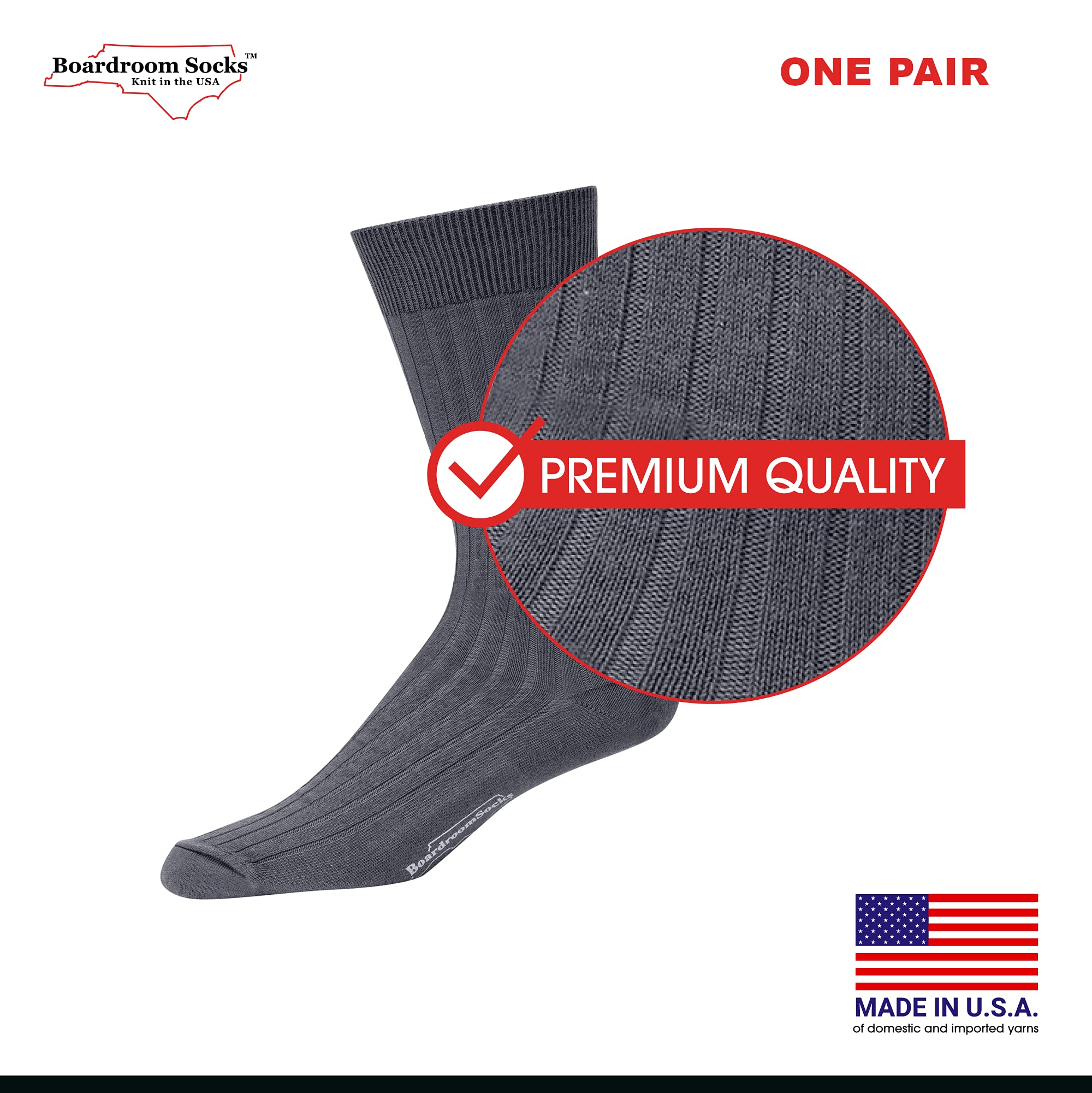 Premium Cotton Dress Socks for Men - Breathable & Comfortable Business Socks - Classic Mid-Calf Formal Socks by Boardroom Socks - Perfect for Office, Wedding & Professional Occasions