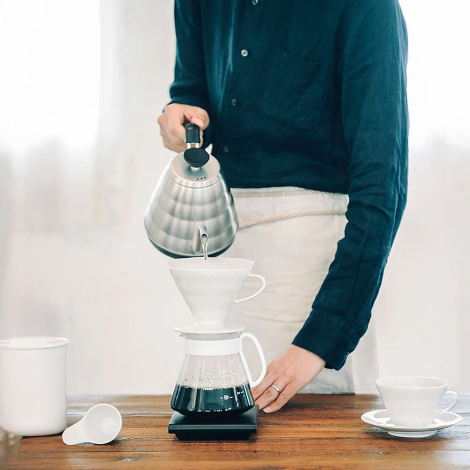 Hario V60 02 Ceramic Coffee Dripper Pour Over Kit - Premium Hand Drip Coffee Maker for Home Brewing, Perfect for Specialty Coffee Lovers & Baristas