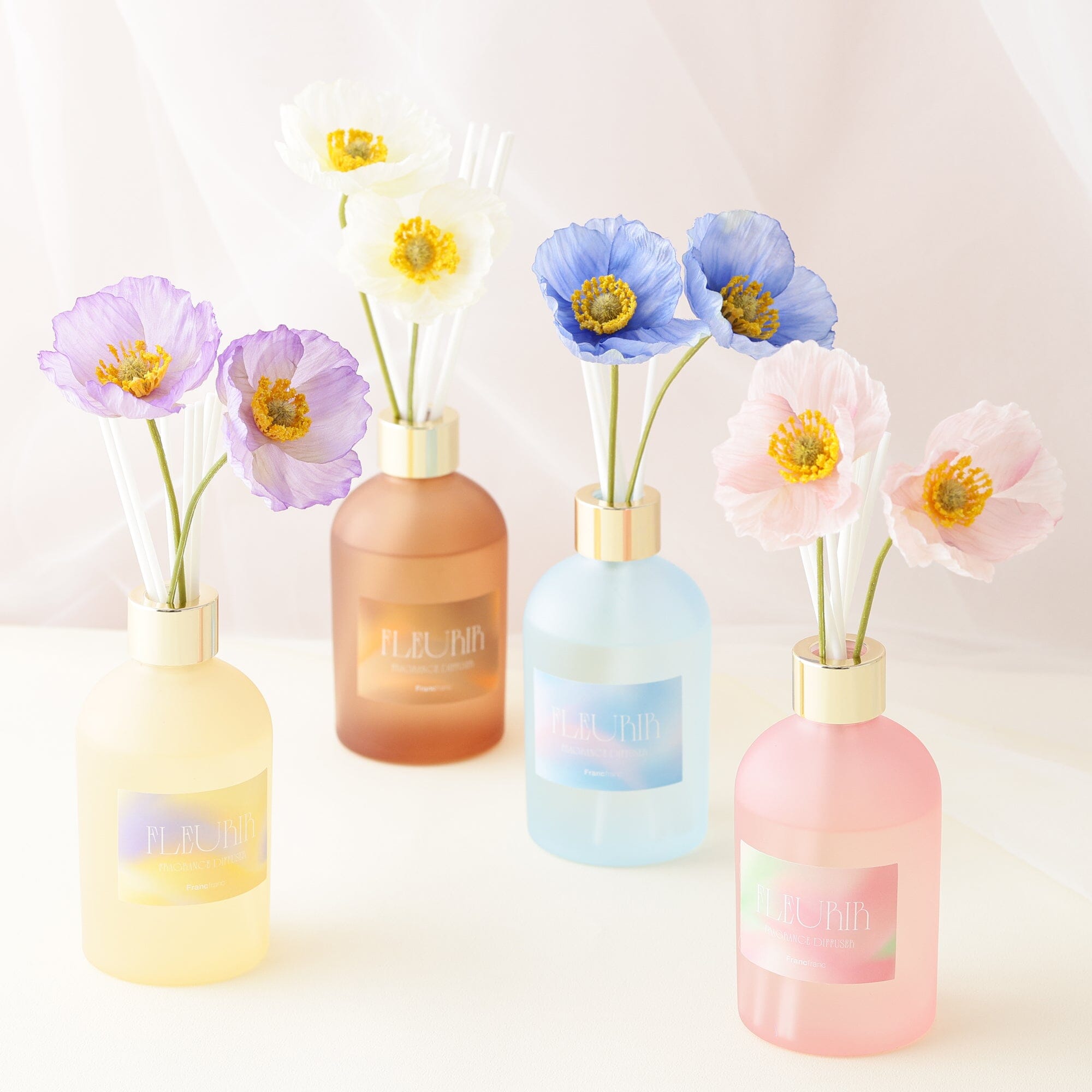 Fleurir Aromatherapy Essential Oil Diffuser - Yellow, Fruity Peach & Floral Scent for Home, Office, Yoga & Spa Relaxation