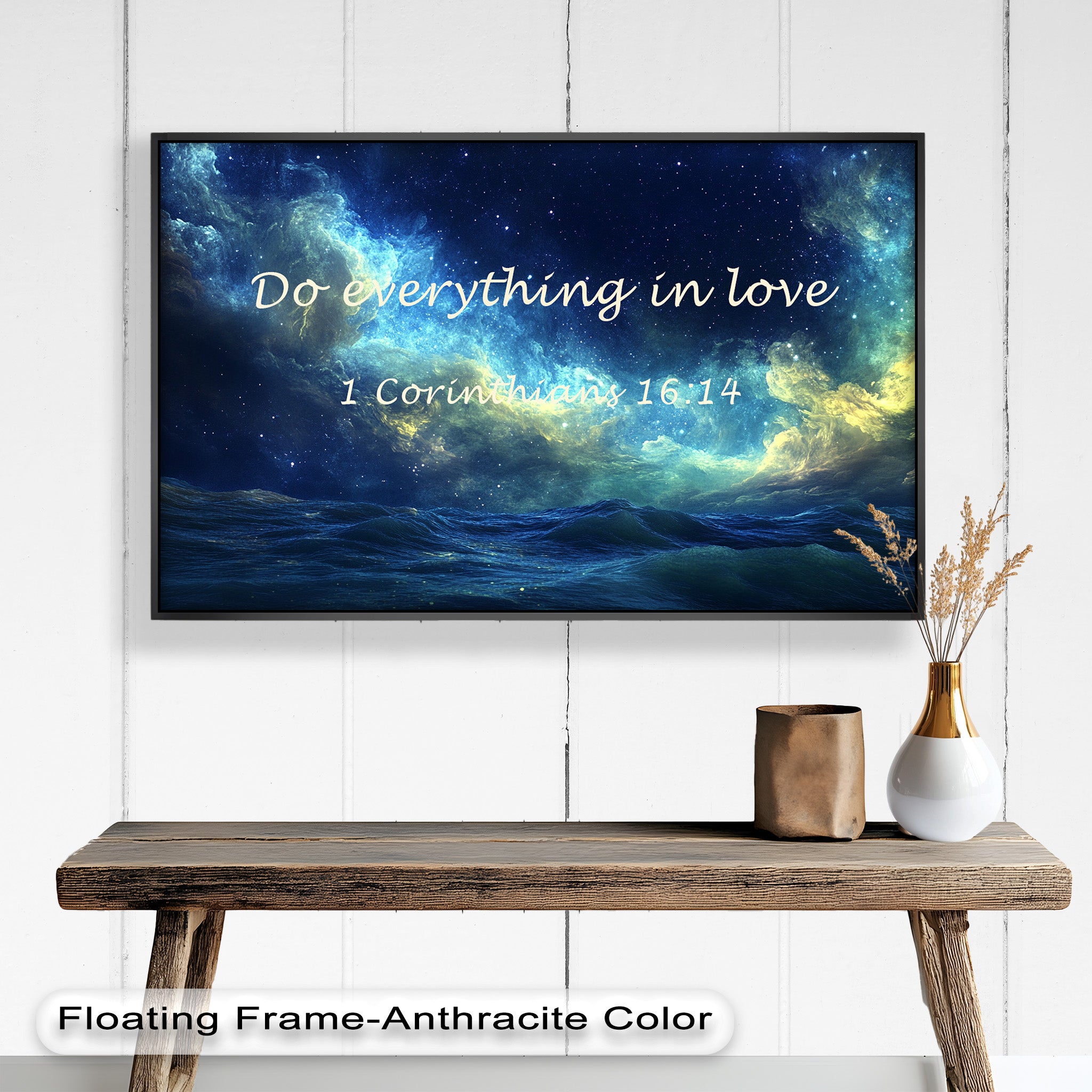 1 Corinthians 16:14 Bible Verse Canvas Print - Christian Wall Art with Love and Faith Scripture - Perfect for Home Decor, Church Gifts & Spiritual Inspiration