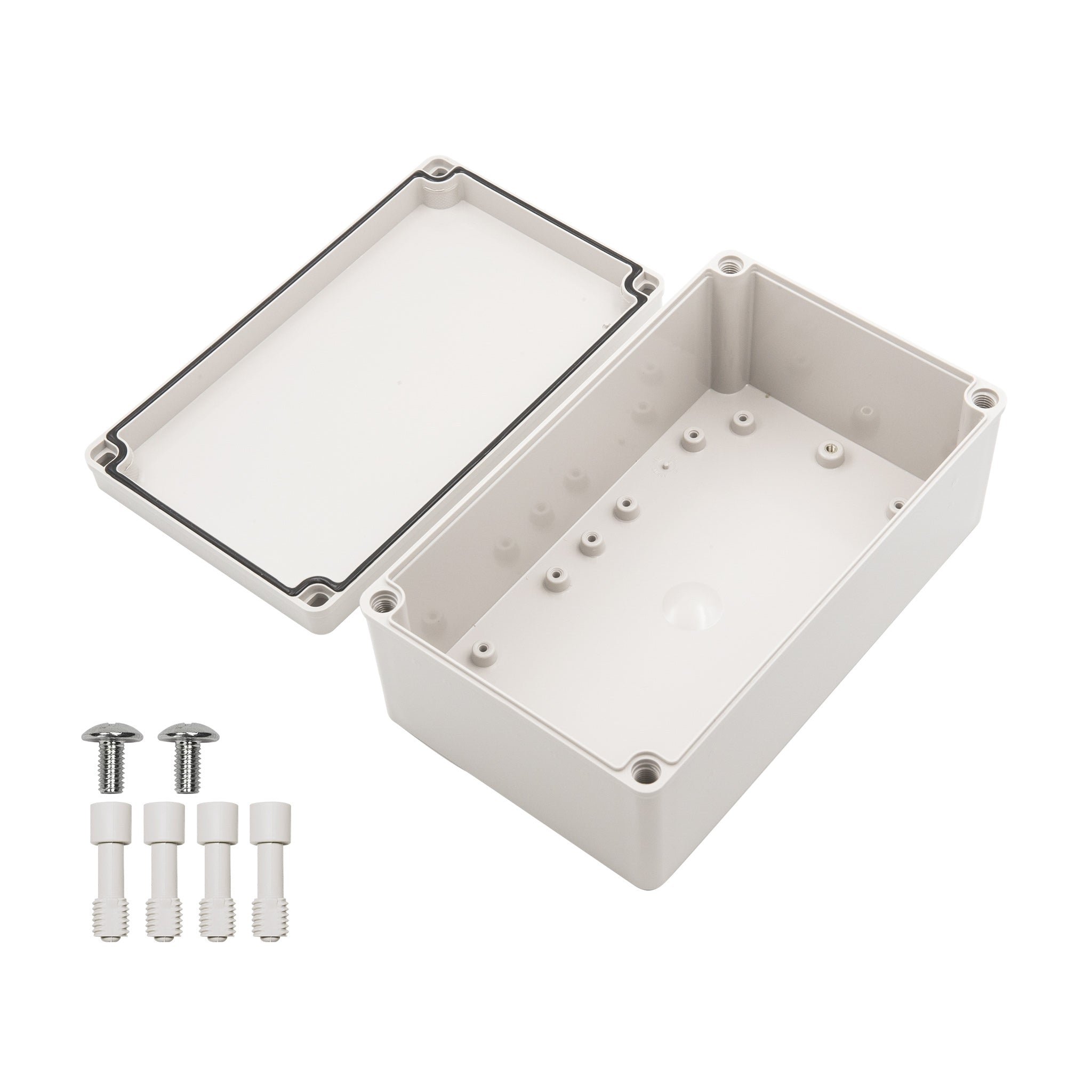 Boxco S Series 5.91 x 9.84 x 3.94 Inch (150x250x100mm) Waterproof Plastic Enclosure - IP67 Rated, IK08 Impact Resistant, Polycarbonate Grey Case with Screw Mounting - Perfect for Outdoor Electronics, Industrial Equipment & DIY Projects