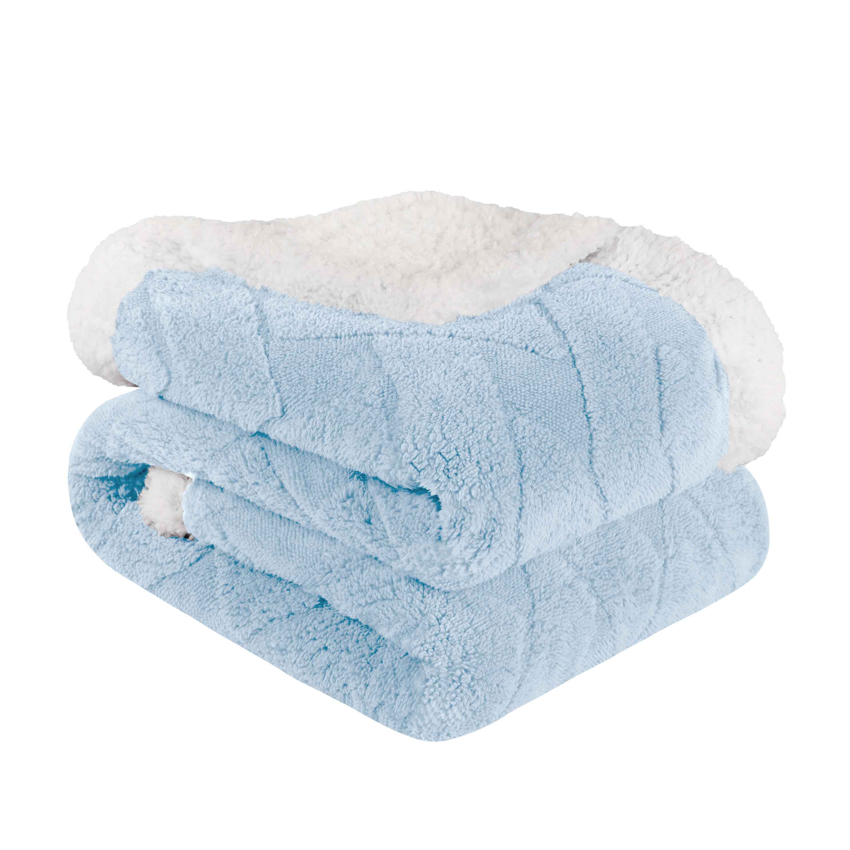 Nuuk Reversible Jacquard Lattice Plush Sherpa Fleece Blanket - Ultra Soft & Warm Winter Throw for Couch, Bed & Travel - Cozy Home Decor Gift for Christmas & Cold Weather