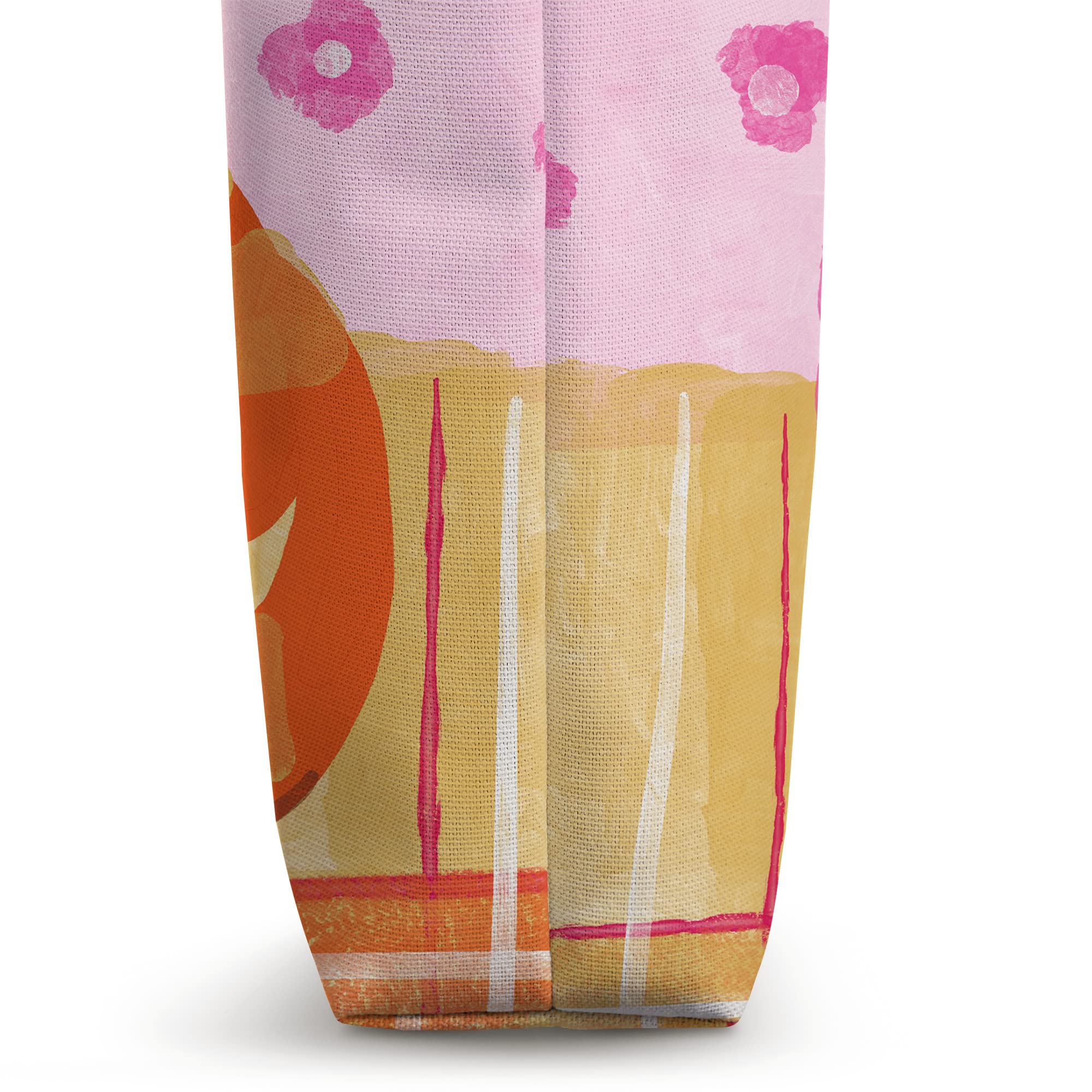 Stylish Orange Tabby Cat & Green Plant Illustration Tote Bag - Cute & Fun Eco-Friendly Shopping Bag for Groceries, Beach, Work & Travel