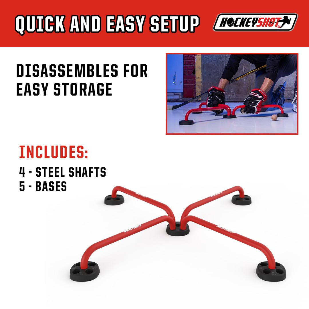 HockeyShot Edge Dangler - Professional Hockey Stick Handling Trainer | Lightweight & Portable Hockey Training Equipment | Customizable for On-Ice & Off-Ice Practice | Perfect for Home, Rink & Backyard Drills