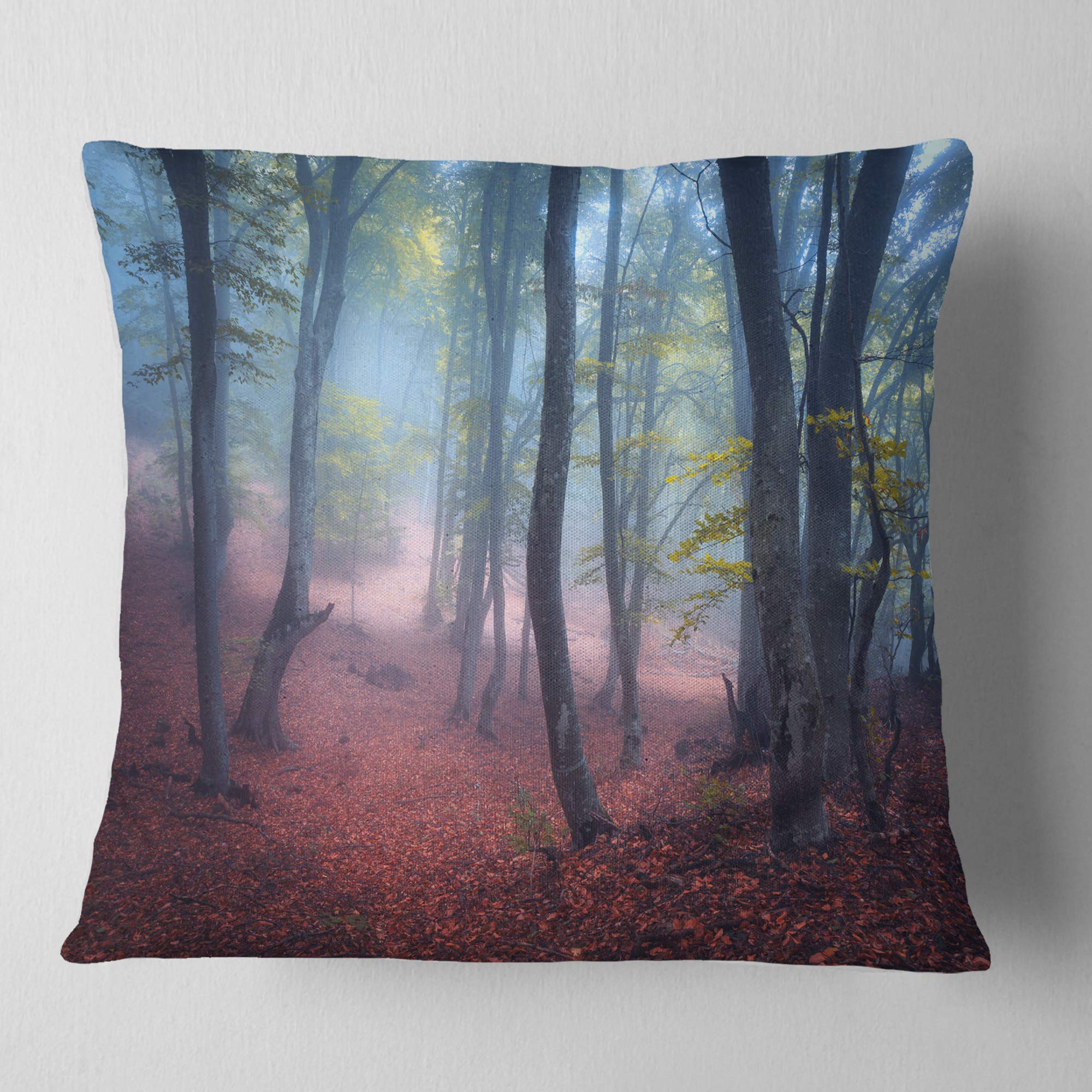 DesignQ CU8487 Soft Decorative Throw Pillow Cushion - 18x18 Inches, Green - Perfect for Sofa, Bed, Couch & Home Decor