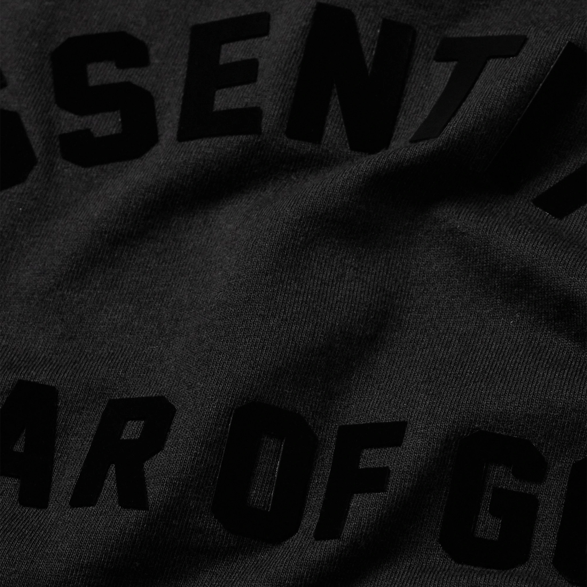 Fear of God Essentials Arch Logo Jet Black T-Shirt (SS23) - Men's Streetwear Fashion for Casual Wear & Urban Style