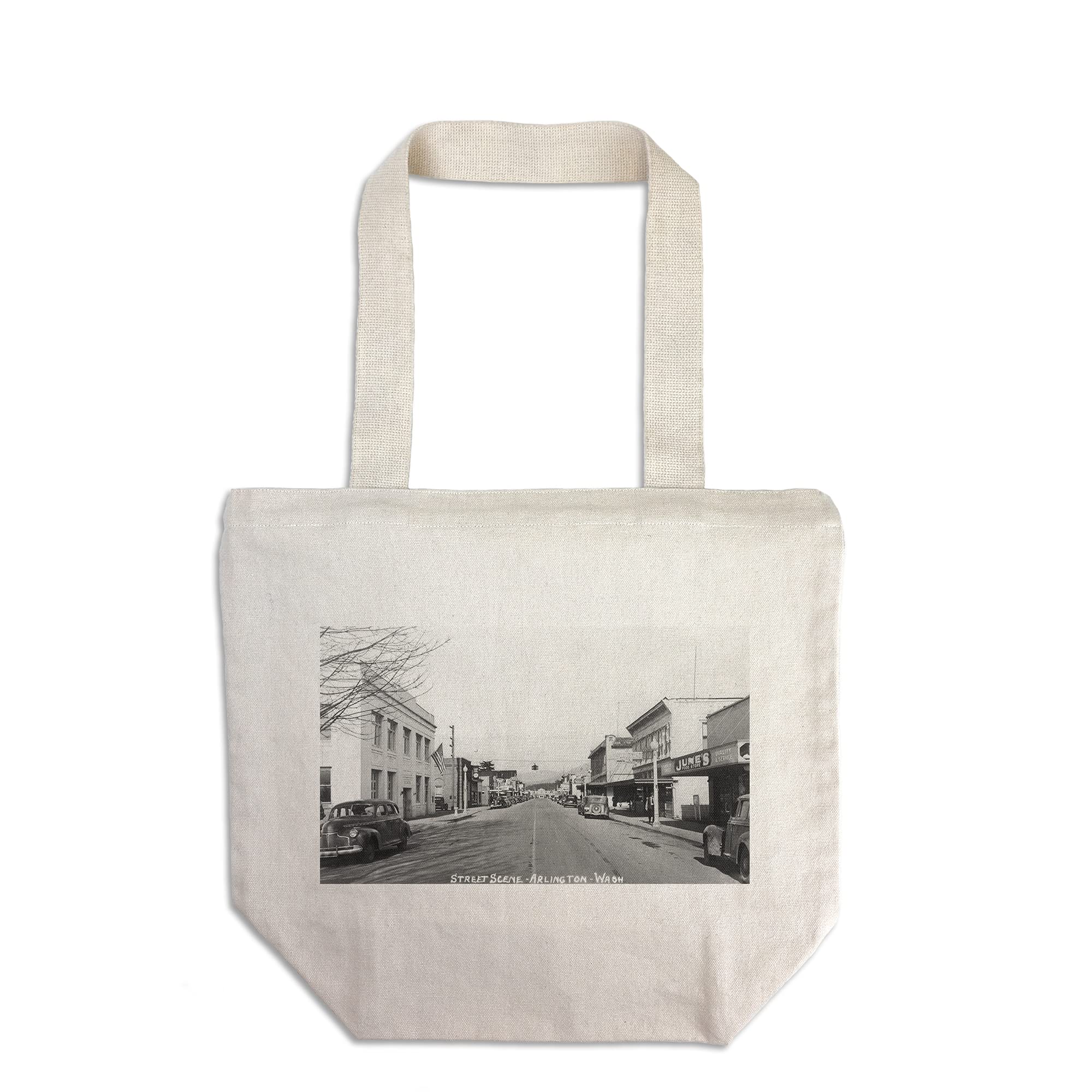 Lantern Press Arlington Washington Street Scene Tote Bag - 100% Cotton Canvas Reusable Shopping Bag for Groceries, Beach & Everyday Use