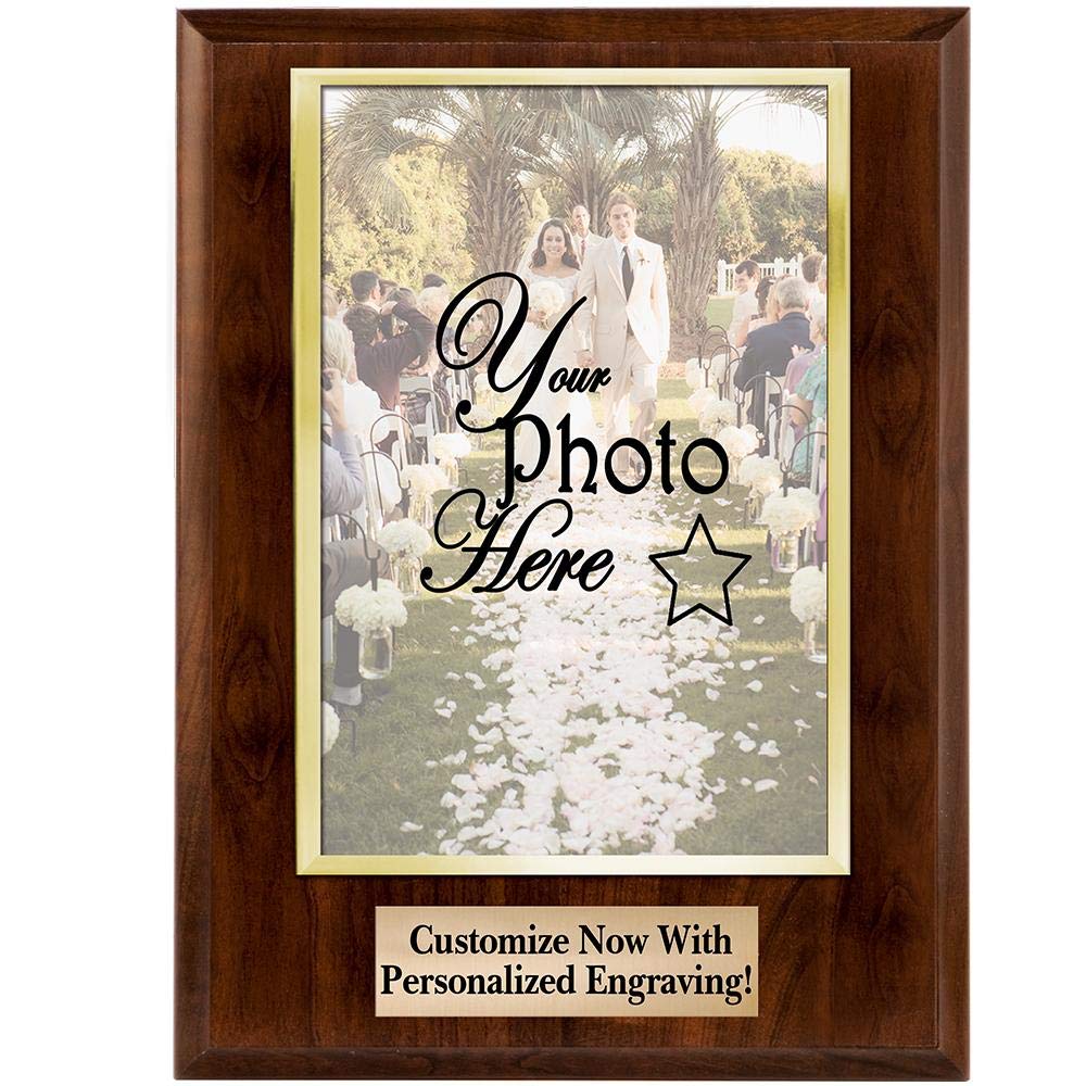 Personalized Photo Plaque - 7x9 Engraved Frame Gift for Awards & Memories