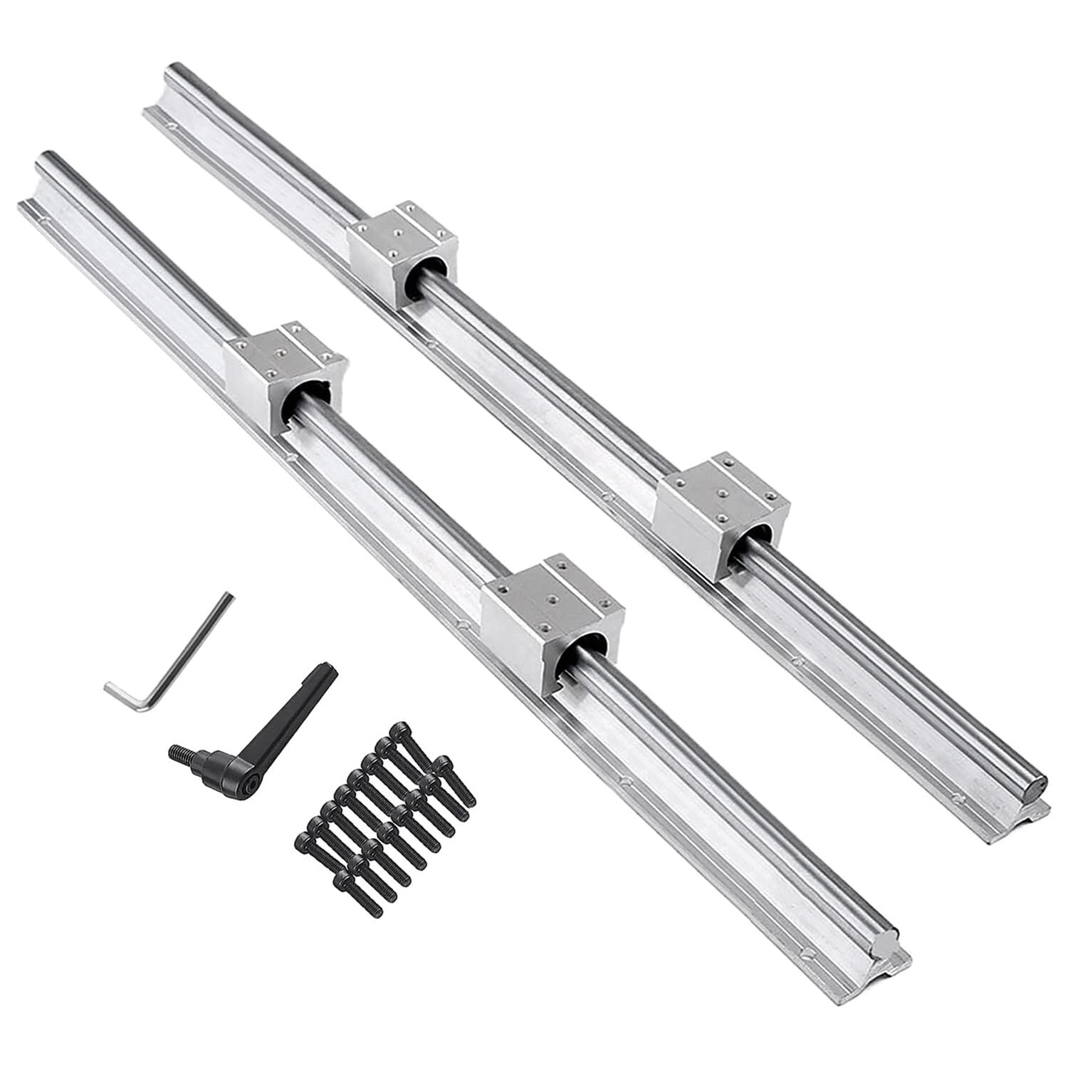 CNCCANEN SBR25 Linear Rail 1200mm with 4Pcs SBR25UU Bearing Blocks - High Precision Guide Rails for CNC Machines, 3D Printers, Laser Cutters & DIY Projects (T37P7052L136T) - Perfect for Smooth Motion Control in Automation & Robotics