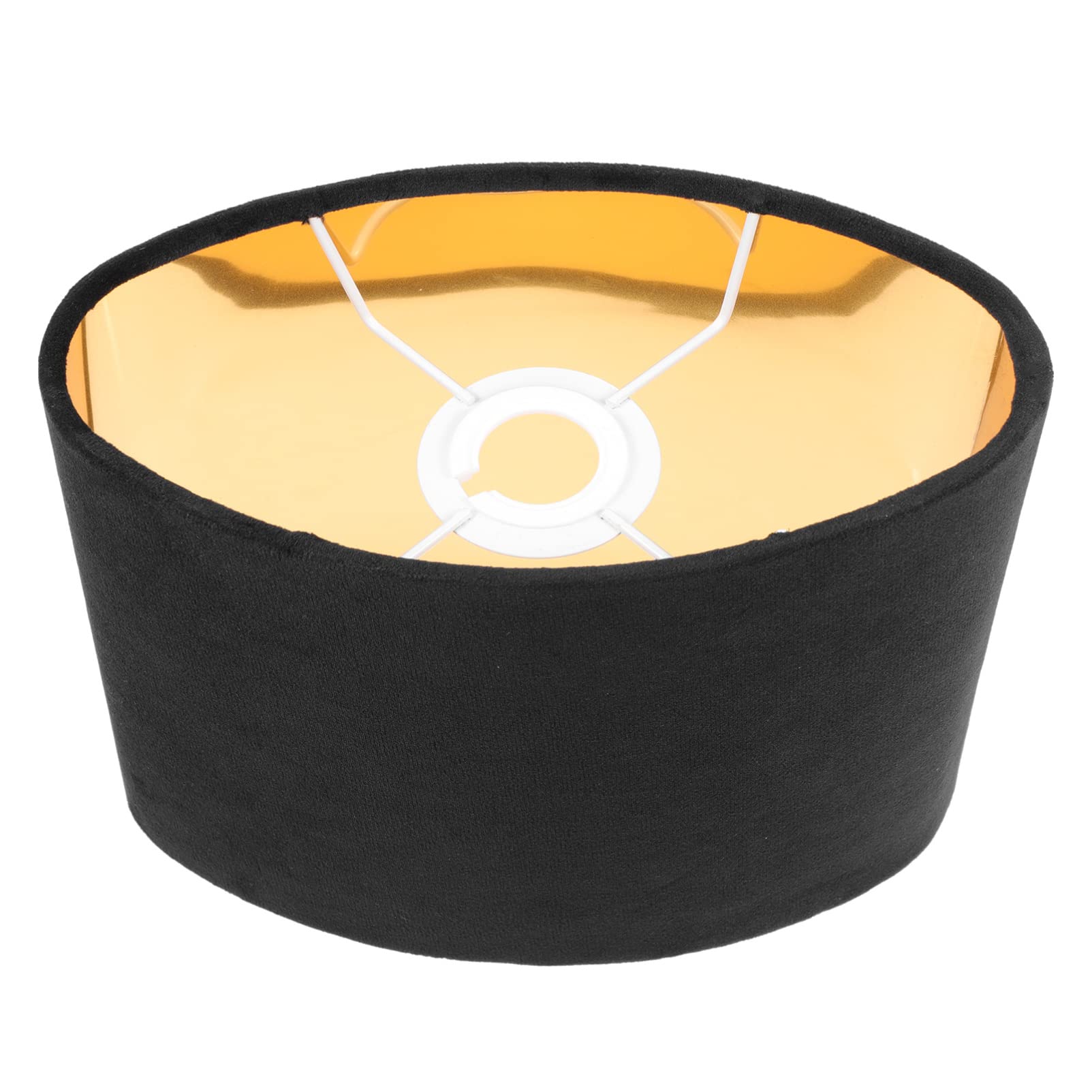 Modern Black Fabric Drum Lampshade - Medium Size Replacement for Table Lamps, Floor Lamps & Pendant Lights | Perfect for Living Room, Bedroom & Office Decor