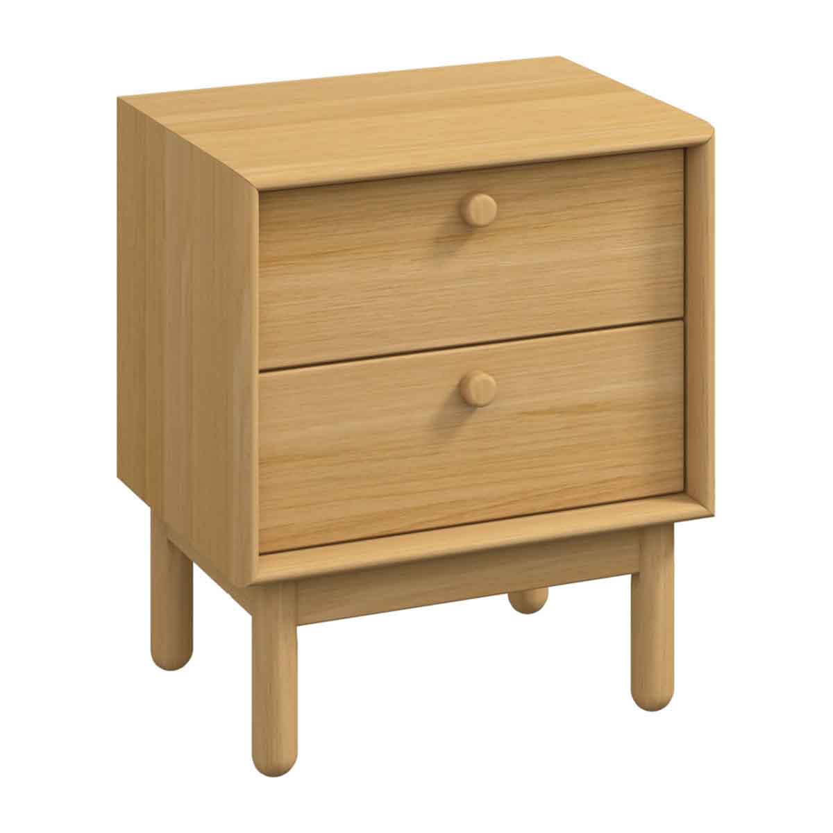 Modern Koto Nightstand with 2 Drawers - Wooden Bedside Table for Bedroom, Living Room & Office - Compact Storage Solution for Books, Lamps & Essentials
