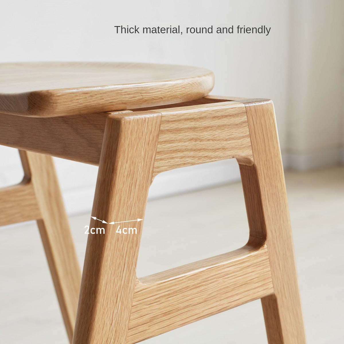Solid Oak Wood High Bar Stool - Durable & Stylish for Kitchen Island, Breakfast Nook, and Home Bar Use