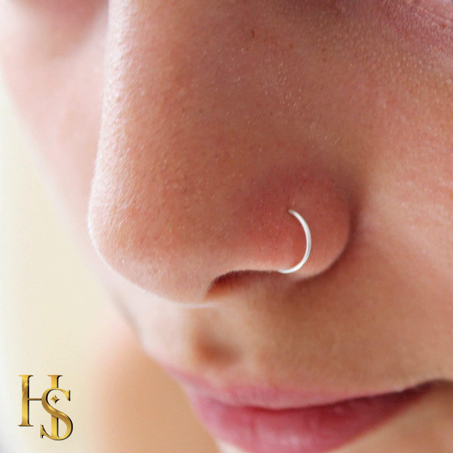 HighSpark 92.5 Sterling Silver Nose Ring for Women - Simple & Elegant Nose Piercing Jewelry for Women & Girls | Hypoallergenic Nose Stud | Perfect Gift for Birthday, Anniversary & Special Occasions | Everyday Wear & Party Accessories
