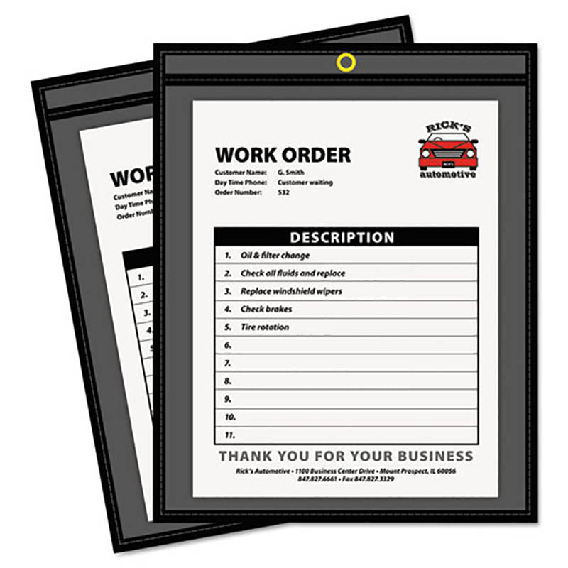 Stitched Shop Clear Front Ticket Holders 9x12 Inch - Box of 25 with Black Frame | Perfect for Event Tickets, Business Cards & Receipt Organization