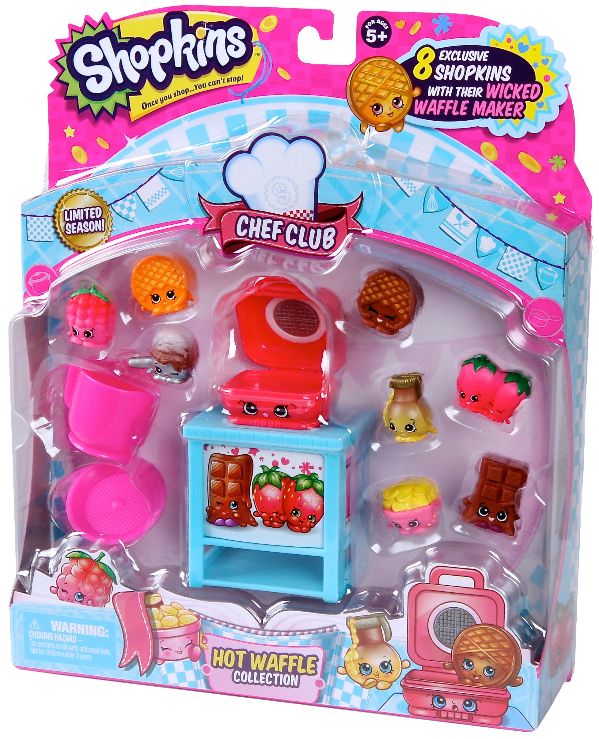 Shopkins Chef Club Hot Waffle Playset - 12 Piece Miniature Toy Food Set for Kids | Pretend Play, Collectibles & Party Favors | Perfect for Role Play, Birthday Gifts & Classroom Rewards