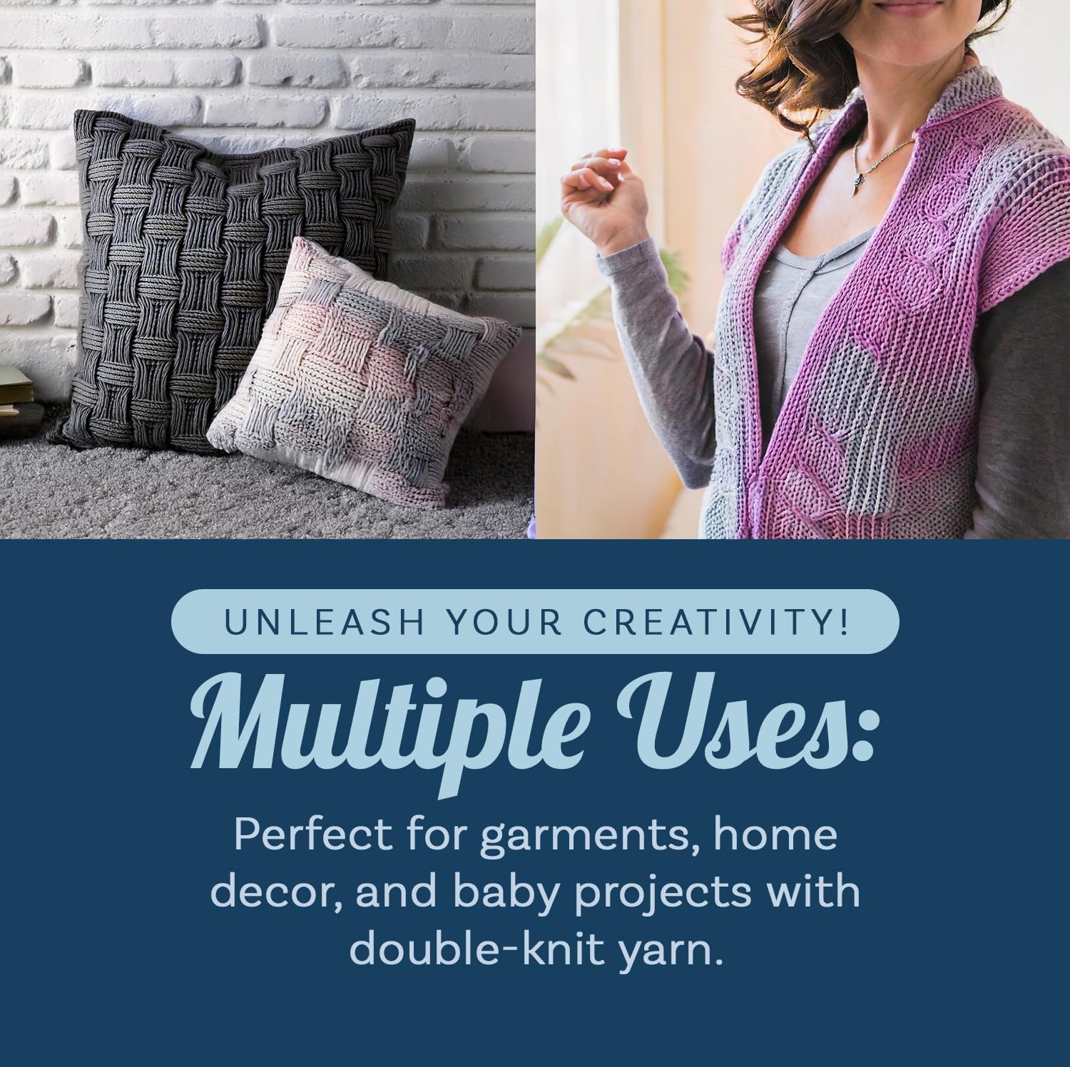 Scheepjes Yarn Whirligig - 80% Wool Crochet & Knitting Yarn Kit (1111 Yards) | Soft Color Changing Yarn Cake (Grey to Lavender) | Perfect for Blankets, Scarves & DIY Crafts