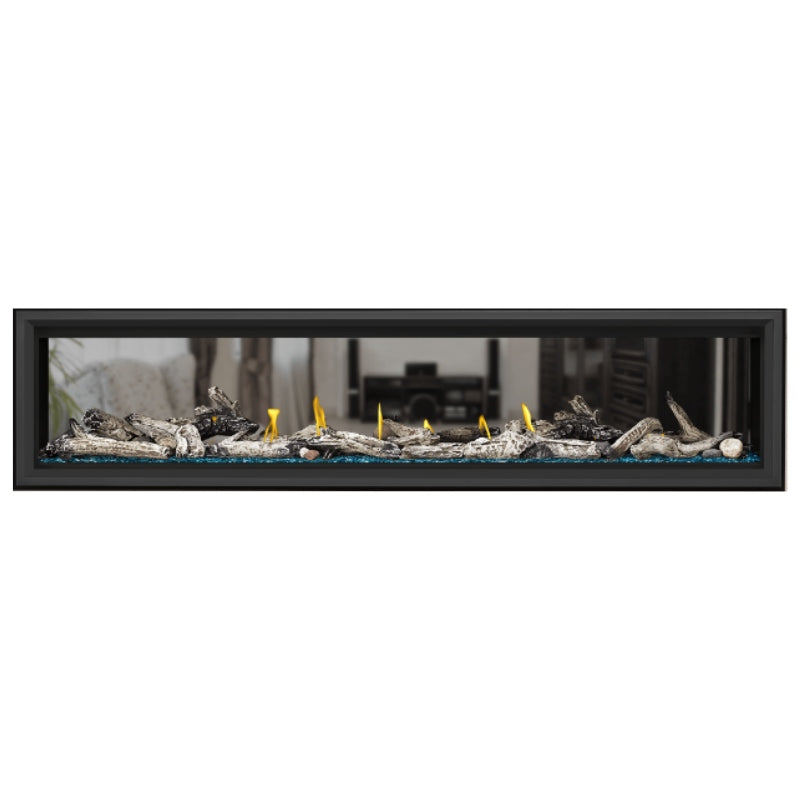 Napoleon Vector 74 See-Through Linear Direct Vent Gas Fireplace - LV74N2 | Modern Home Heating Solution for Living Rooms & Patios