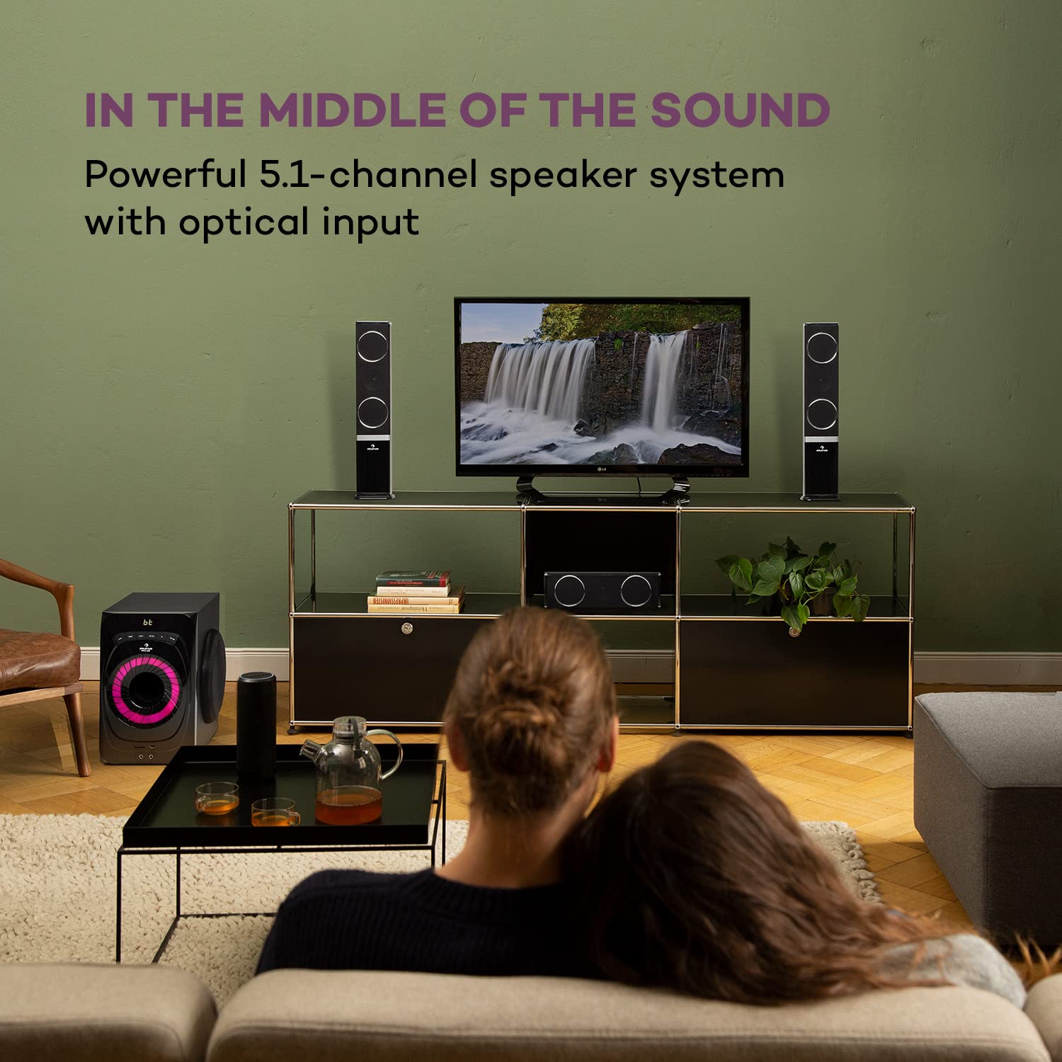 auna Areal 825 5.1 Channel Home Theater System - 200W RMS Power, 8