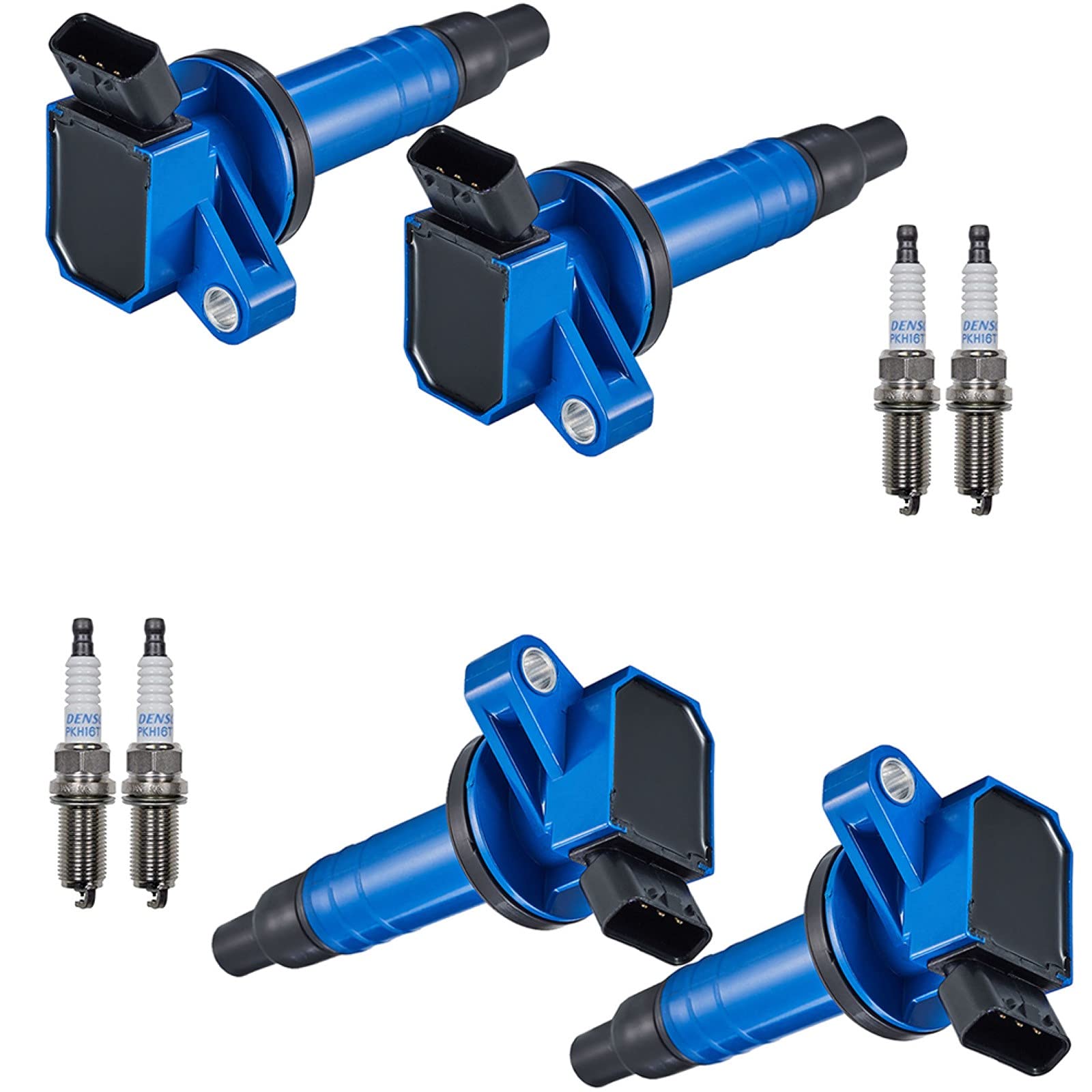 4pcs Racing Ignition Coil Pack & Platinum Spark Plugs Kit - Compatible with Chevrolet Pontiac Toyota Prizm Vibe Celica Corolla Matrix MR2 Spyder 2000-2008 1.8L L4 Engine - High Performance Replacement for Smoother Acceleration & Fuel Efficiency - Perfect for Daily Driving & Performance Upgrades
