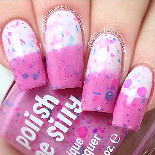 Dreaming in Pink Color Changing UV Blacklight Thermal Nail Polish - Custom Indie Glitter Nail Lacquer for Parties, Raves & Special Occasions