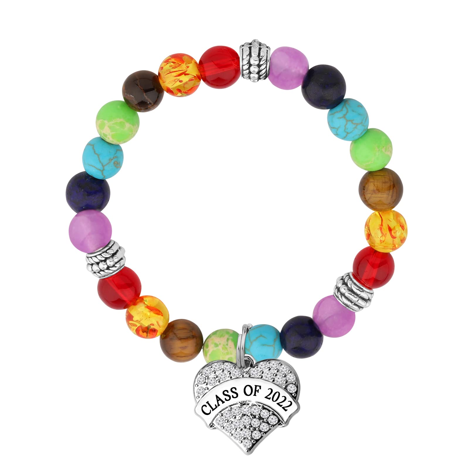 MYOSPARK 7 Chakra Beads Elastic Bracelet - Spiritual Graduation Gift for High School & College Grads - Perfect for Yoga, Meditation & Positive Energy