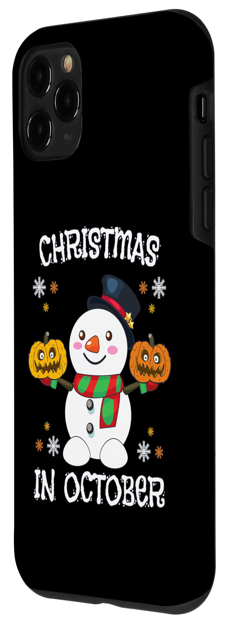 iPhone 11 Pro Case - Christmas, Halloween Snowman Pumpkin Design for Kids | Protective Phone Cover for Holiday Parties & Costume Events