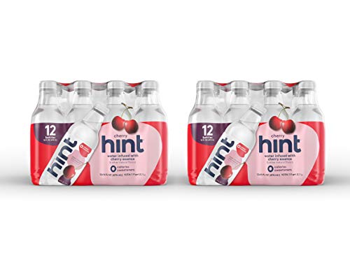 **Hint Water Cherry Infused Water (Pack of 24) 16 oz Bottles – Zero Sugar, Zero Calories, No Sweeteners, No Preservatives, No Artificial Flavors – Hydrating & Refreshing for Workouts, Office & On-the-Go**