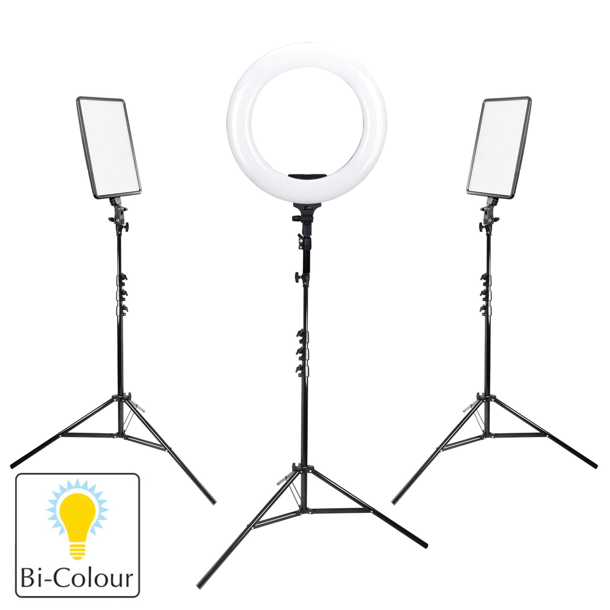 Professional Bi-Color LED Ring Light Kit for Vlogging, YouTube, TikTok & Live Streaming - 18