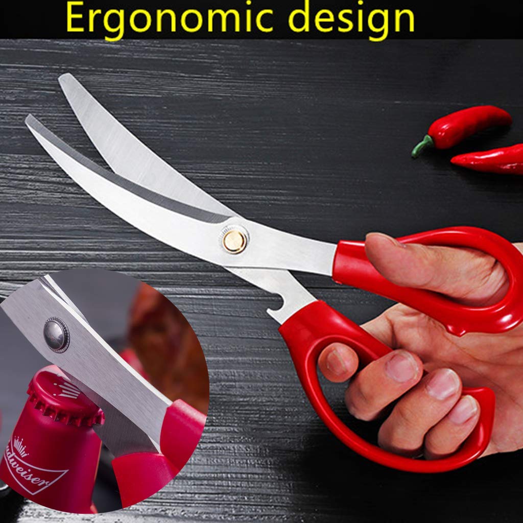 Premium Korean BBQ Scissors & Tongs Set - Stainless Steel Kitchen Shears with Ergonomic Handle for Grilling, Cooking, Pizza Cutting - Perfect for Backyard BBQ, Camping & Home Kitchen Use (Black)