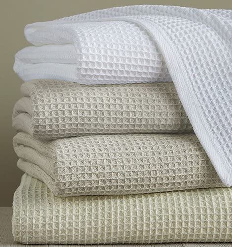 100% Cotton Waffle Weave Queen Size Blanket - Soft, Lightweight & Breathable Thermal Blanket for All Seasons - Perfect for Bed, Sofa, Travel and Gift Giving - White