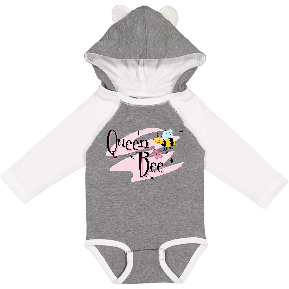 Inktastic Queen Bee Long Sleeve Baby Bodysuit - Cute Bee Print Onesie for Newborns & Infants - Perfect for Photo Shoots, Birthday Parties & Everyday Wear
