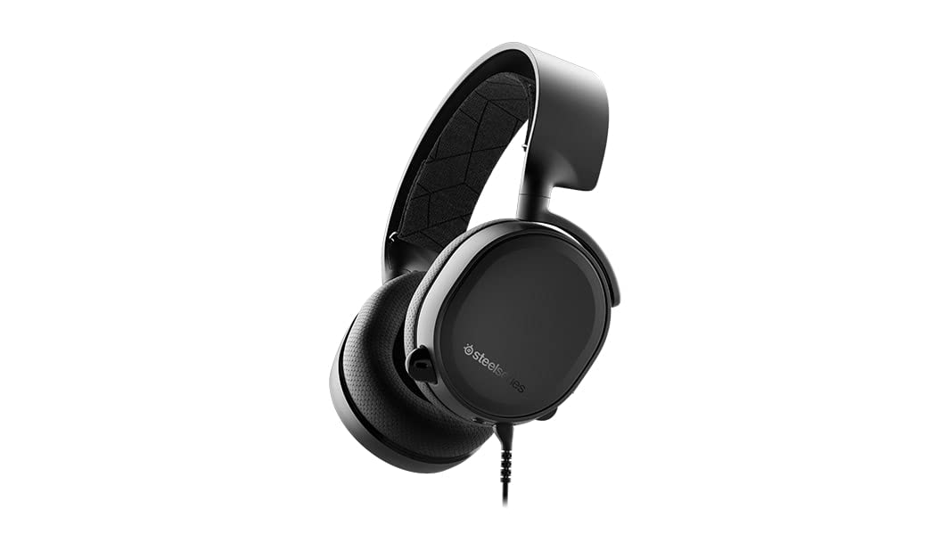 SteelSeries Arctis 3 Gaming Headset - Multi-Platform Compatible with PC, PS5, PS4, Xbox One, Nintendo Switch, VR, Android & iOS - Noise Cancelling Over-Ear Headphones for Immersive Gaming, Streaming & Music (Black) - Perfect for Esports, Home Entertainment & Mobile Gaming