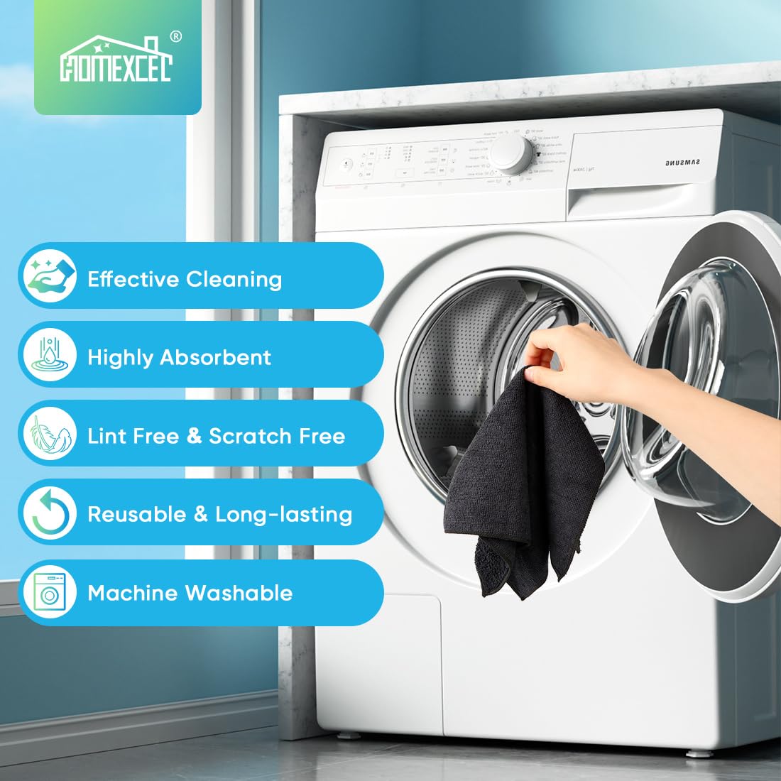 Premium Microfiber Cleaning Cloths 12 Pack - Ultra Absorbent, Lint & Scratch Free - 11.5